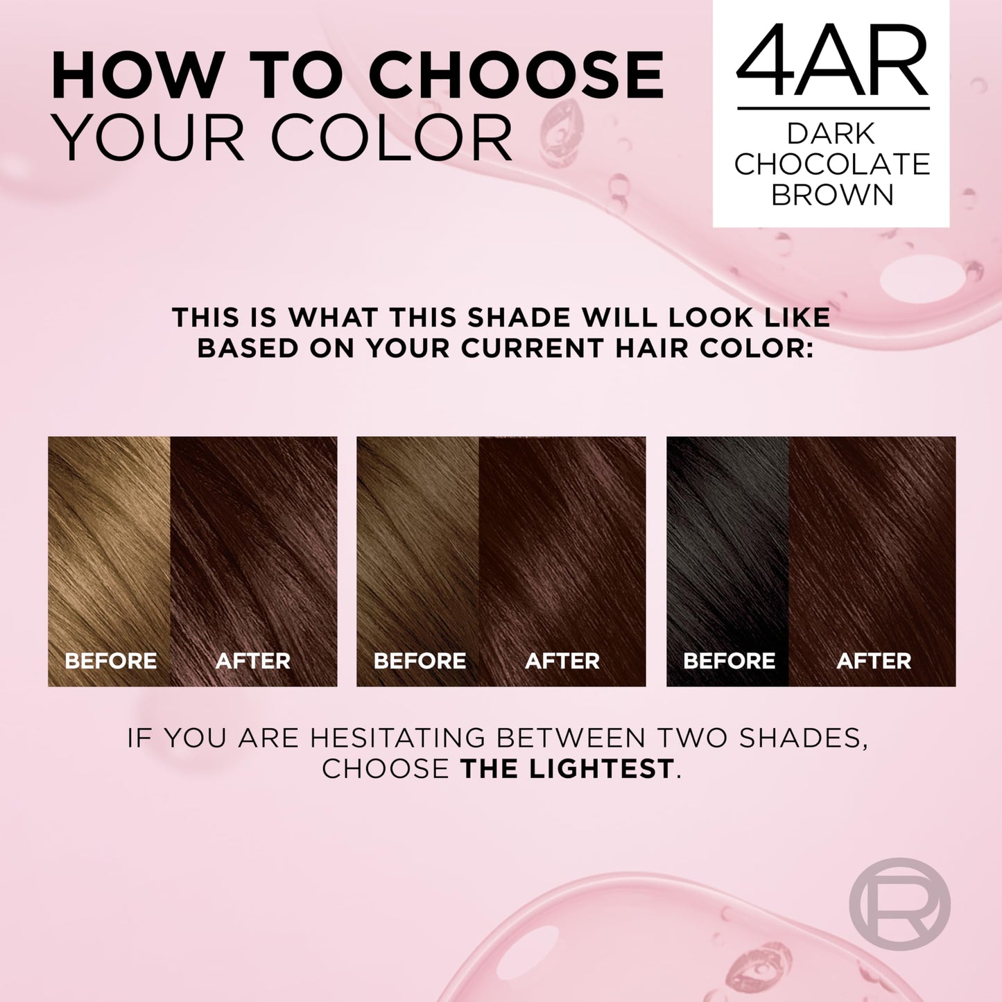Misty Rose L'Oreal Paris Excellence Crème Permanent Hair Dye, Triple Care Hair Color with Hyaluronic Acid for 100% Gray Coverage, 4AR Dark Chocolate Brown, 1 Kit (Packaging May Vary)
