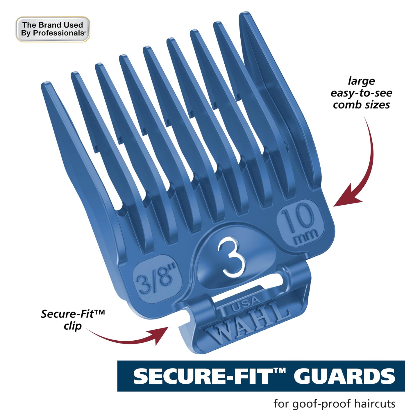 White Smoke Wahl Clipper Genuine Secure Snap Attachment Guard Organization Kit with Hair Clipper Guards
