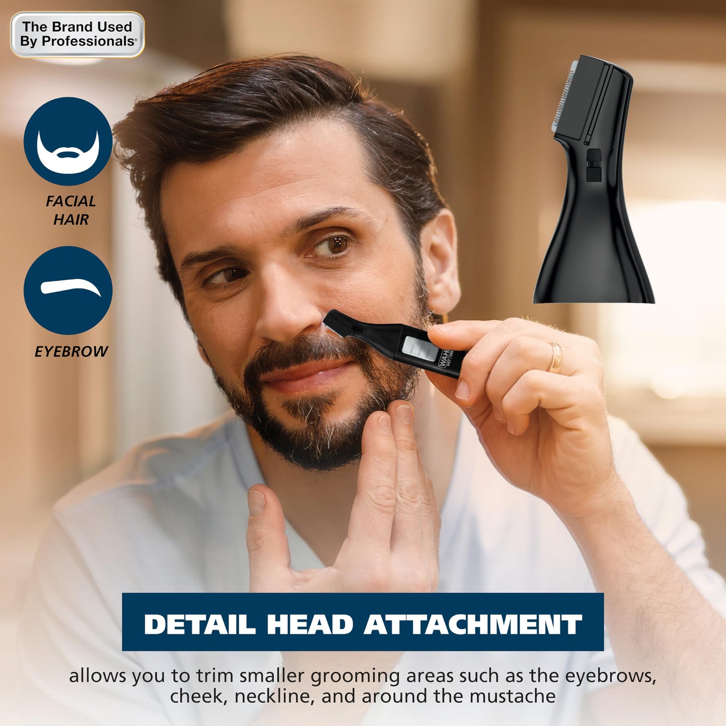 Lavender Wahl Battery Nose, Ear, & Eyebrow Wet/Dry Personal Nose Hair Trimmer for Men and Women - Model 5567-2701