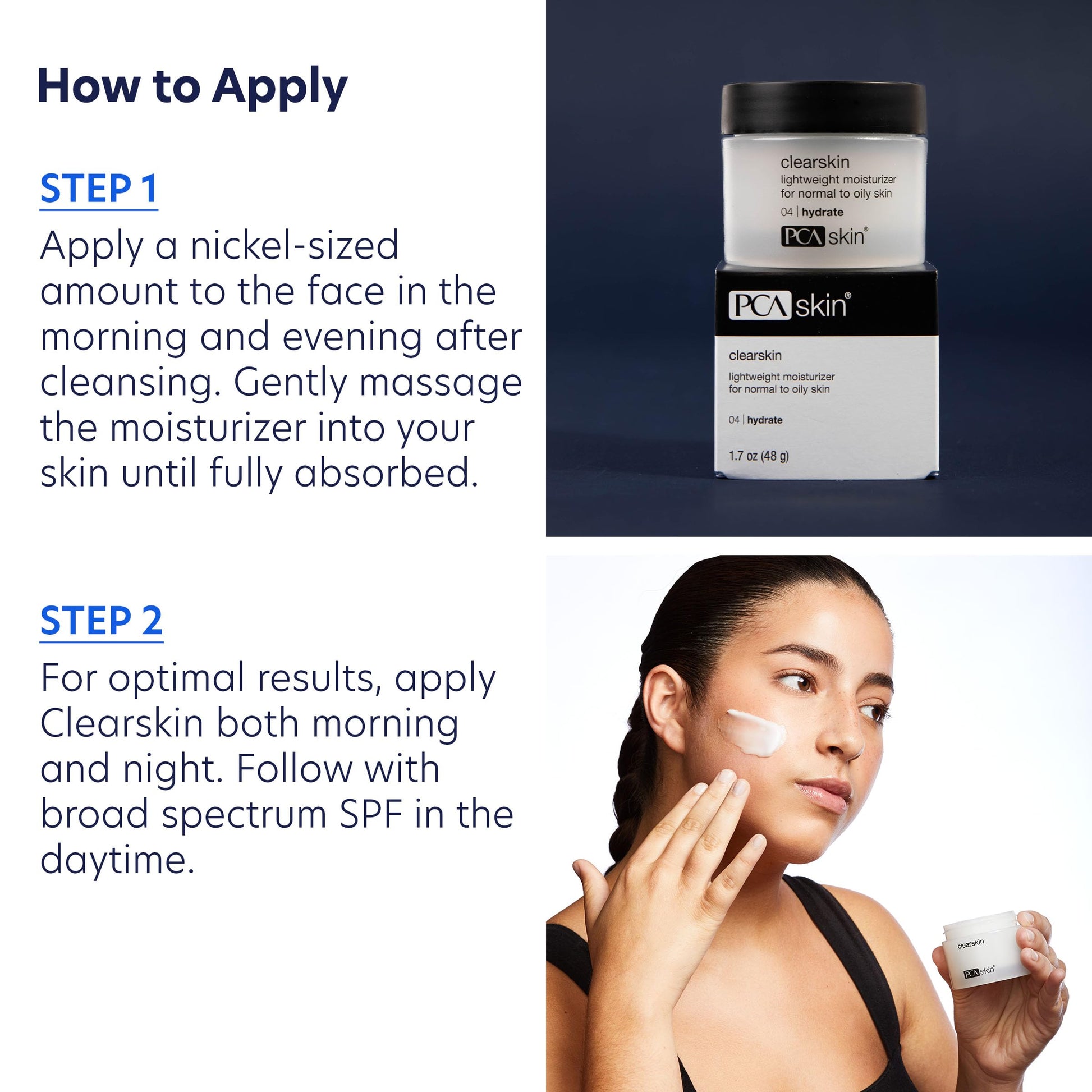 White Smoke PCA SKIN Clearskin Lightweight Face Moisturizer for Oily Skin, Daily Hydrating Facial Moisturizer for Oily, Acne-Prone, and Sensitive Skin, Quick Absorbing, Reduces Discolorations, 1.7 oz Jar