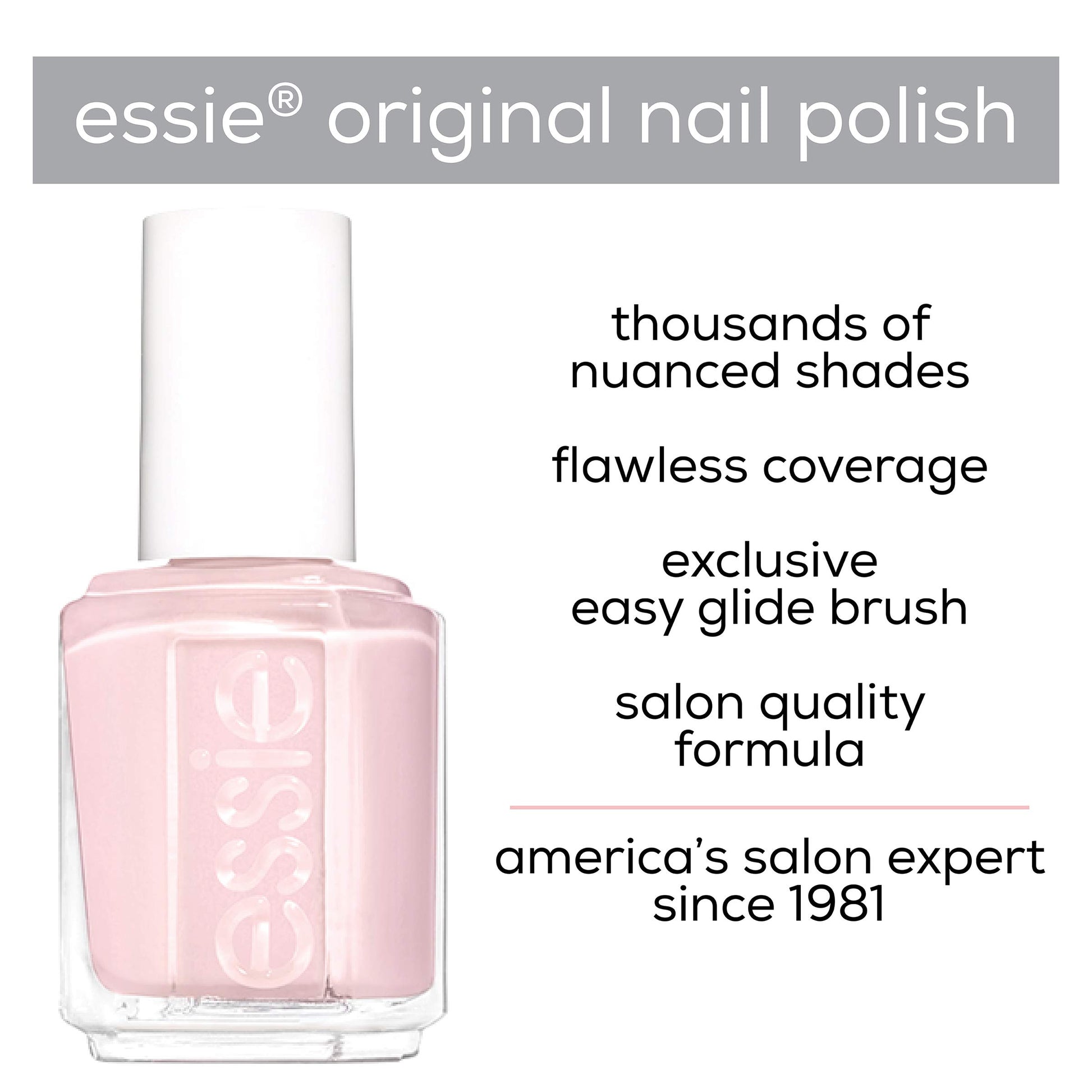 White Smoke essie Nail Polish, Glossy Shine Finish, Petal Pushers, 0.46 fl. oz.