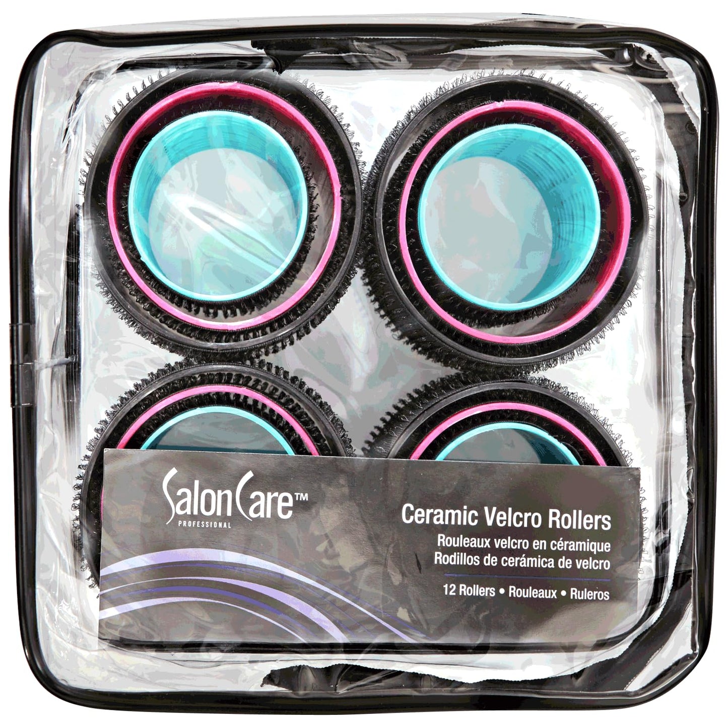 White Smoke Salon Care Ceramic Hook and Loop Fasteners Rollers