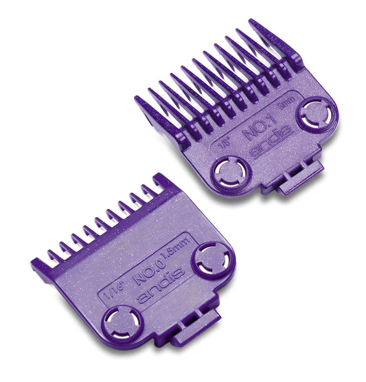 White Smoke Andis 01900 Master Magnetic Comb Set – Made Up of Polymer Material, Includes Long-Lasting Magnet Infused with Nano Silver Technology – Fits Series MBA, MC-2, ML - 2 Pieces, Purple