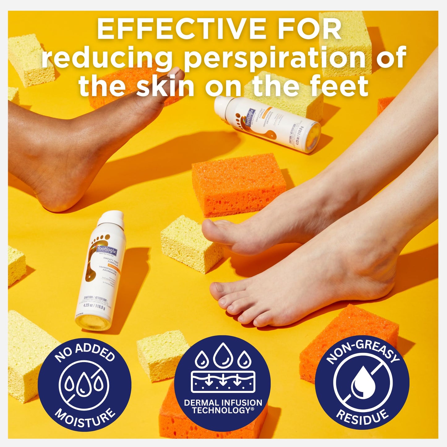 Gold FOOTLOGIX Sweaty Feet Formula, 4.23 oz