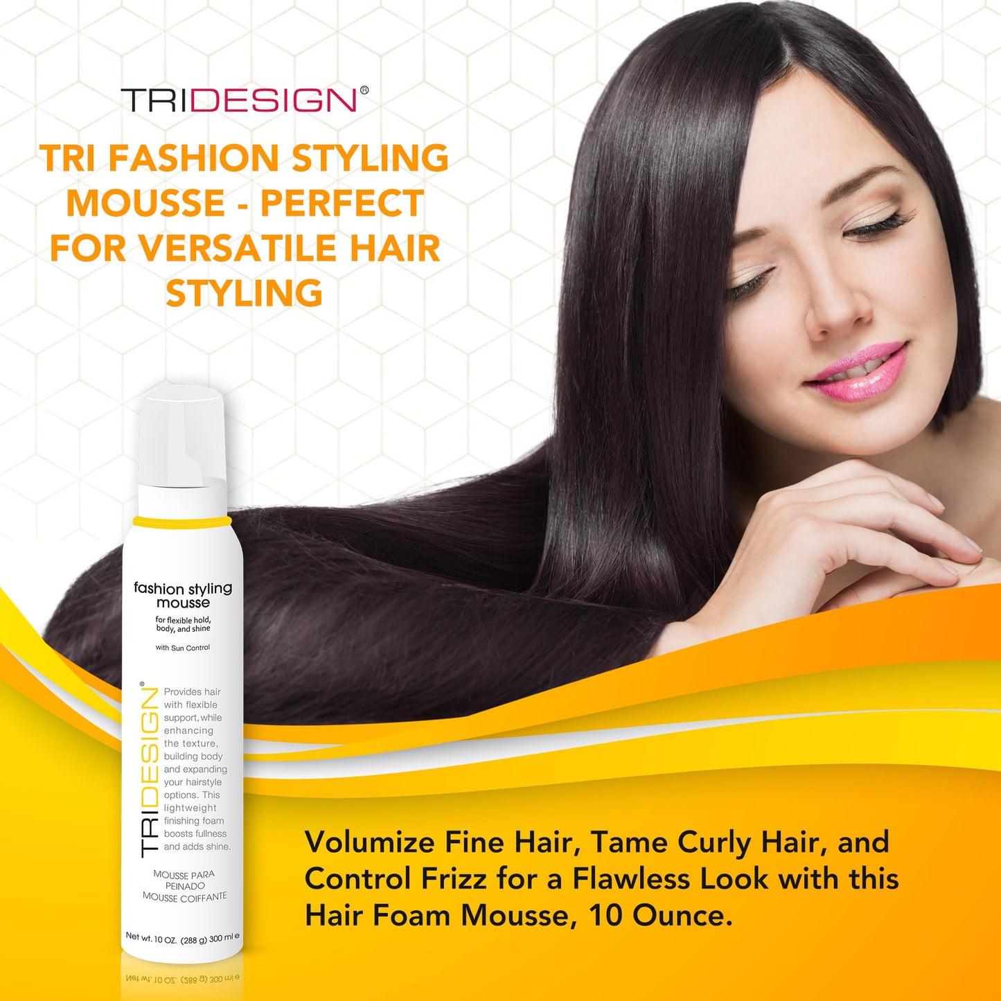 White Smoke TRI Fashion Styling Mousse - Wavy Hair Volumizer & Curl Tamer with Frizz Control, Shine & Styling Options for Women, Hair Foam - 10 Ounce