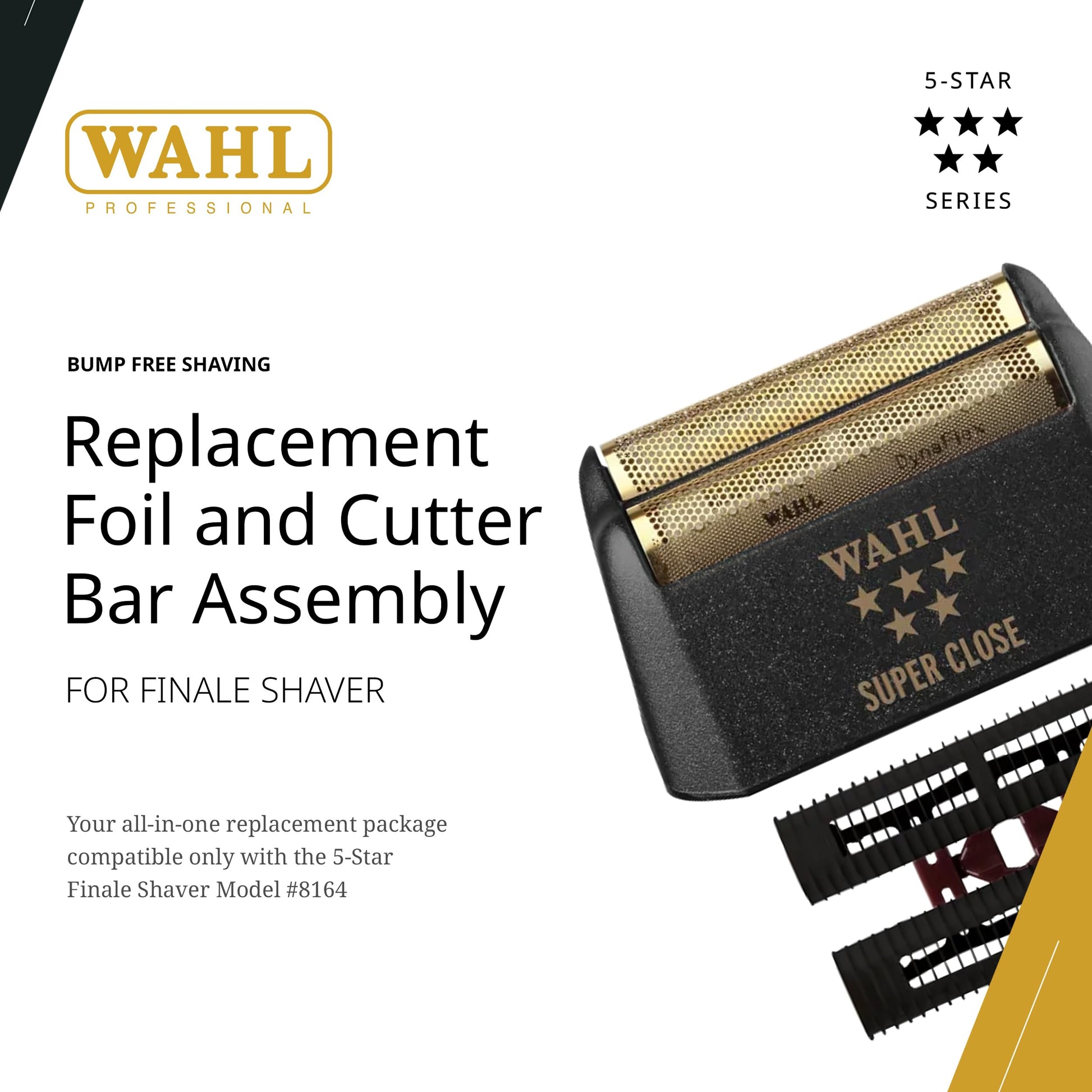 White Smoke Wahl Professional 5 Star Finale Replacement Foil & Cutter Bar Assembly, Super Close, Gold Foil