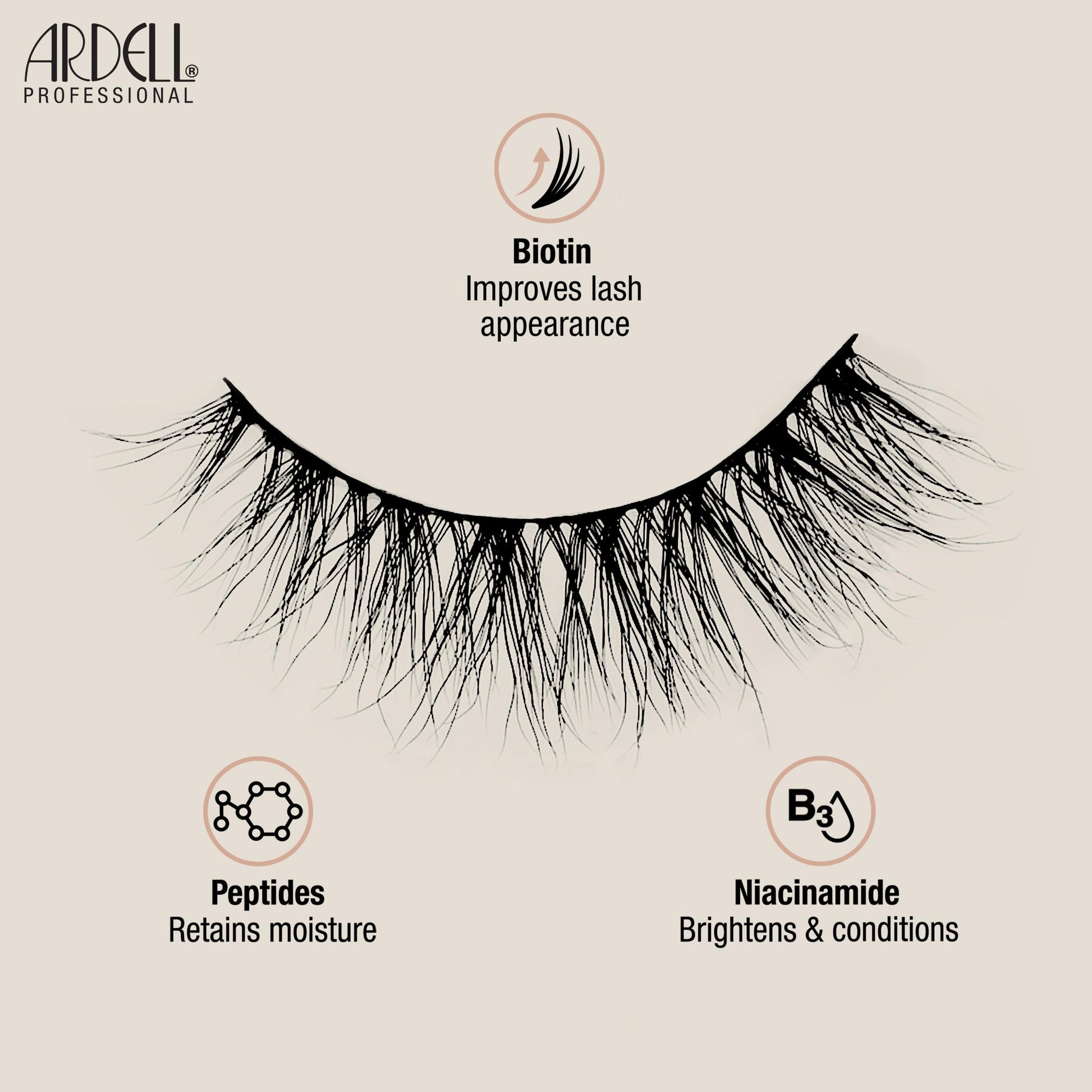 Light Gray Ardell Nourish Lashes 751 – False Eyelashes with Peptides & Biotin Infused Band, Lash Glue Included, Natural Wispy Strip Lashes for Sensitive Eyes
