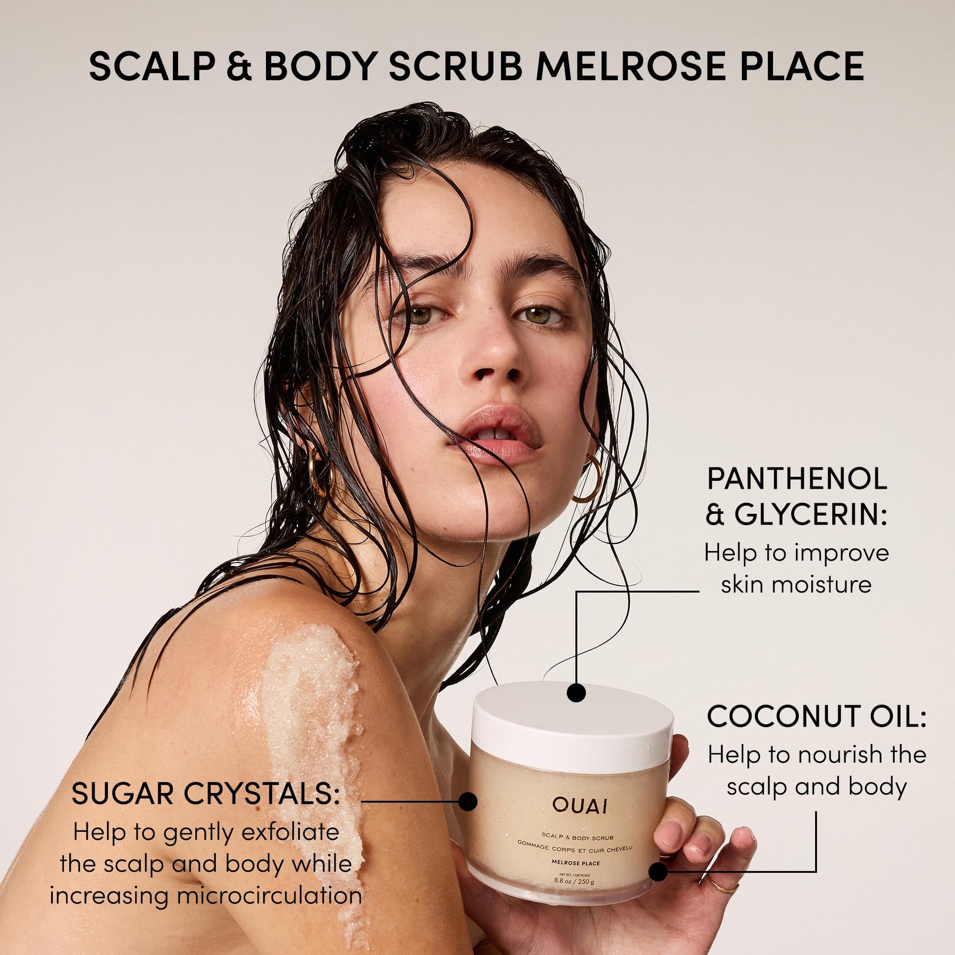 Light Gray OUAI Hair Care Set - Clarifying Shampoo & Exfoliating Scalp Scrub - Deep Cleansing & Balancing - Hair Care Kit with Detox Shampoo & Travel Size Sugar Scrub for Scalp (2 Count)