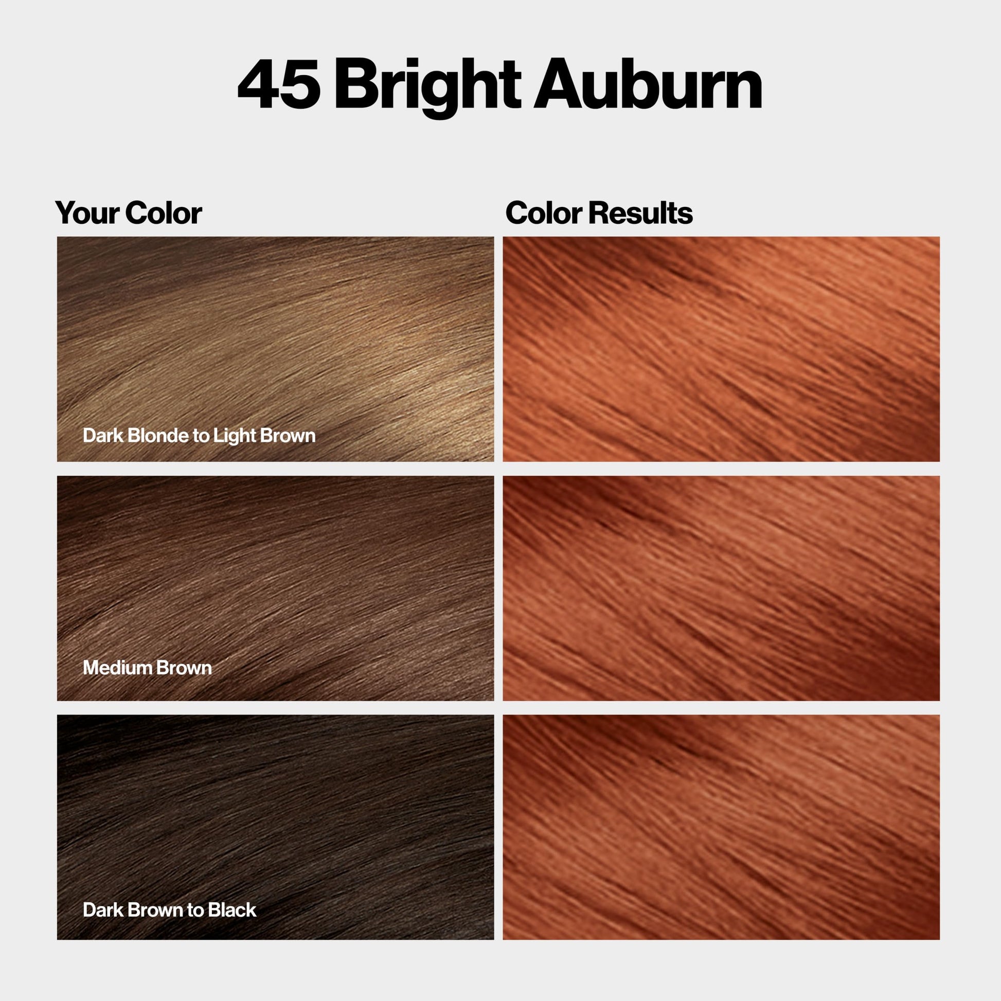 Lavender Revlon ColorSilk with Bond Repair Complex, Permanent Hair Color, 100% Gray Coverage, Ammonia Free Dye, Vegan Keratin, 45 Bright Auburn, 3 pack