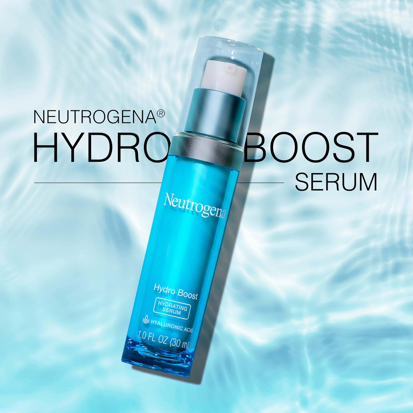 Powder Blue Neutrogena Hydro Boost Hydrating Hyaluronic Acid Face & Neck Serum, Fast-Absorbing Daily Facial Moisturizer with Purified Hyaluronic Acid for Hydrated Skin, Oil-Free & Non-Comedogenic, 1 fl. oz