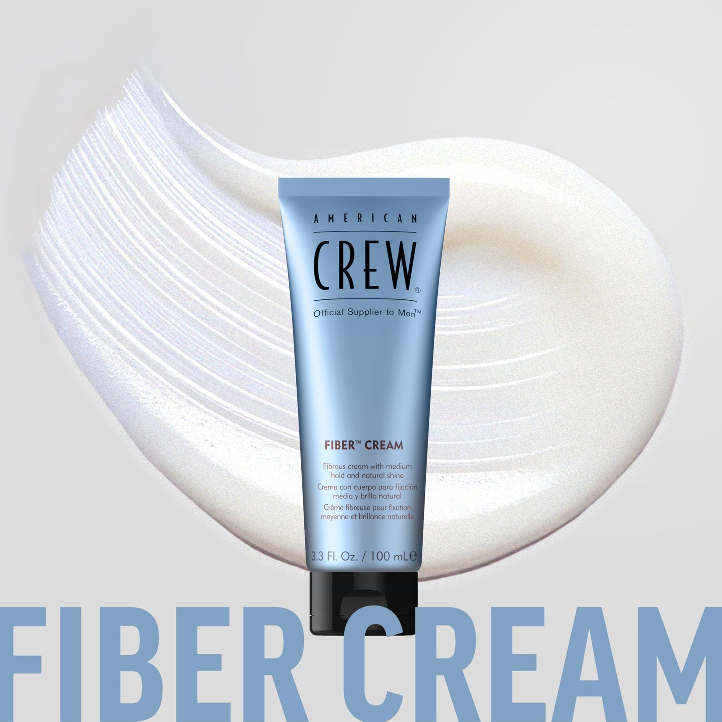Lavender American Crew Men's Fiber Cream, Like Hair Gel with Medium Hold & Natural Shine, 3.3 Fl Oz