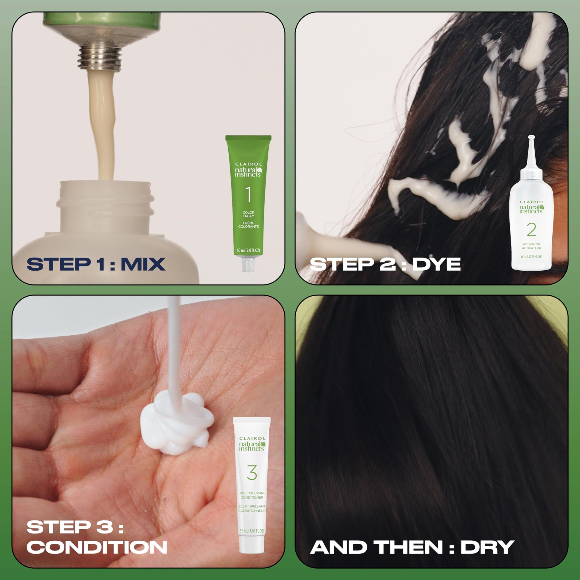 Black Clairol Natural Instincts Demi-Permanent Hair Dye, 4G Dark Golden Brown Hair Color, Pack of 1