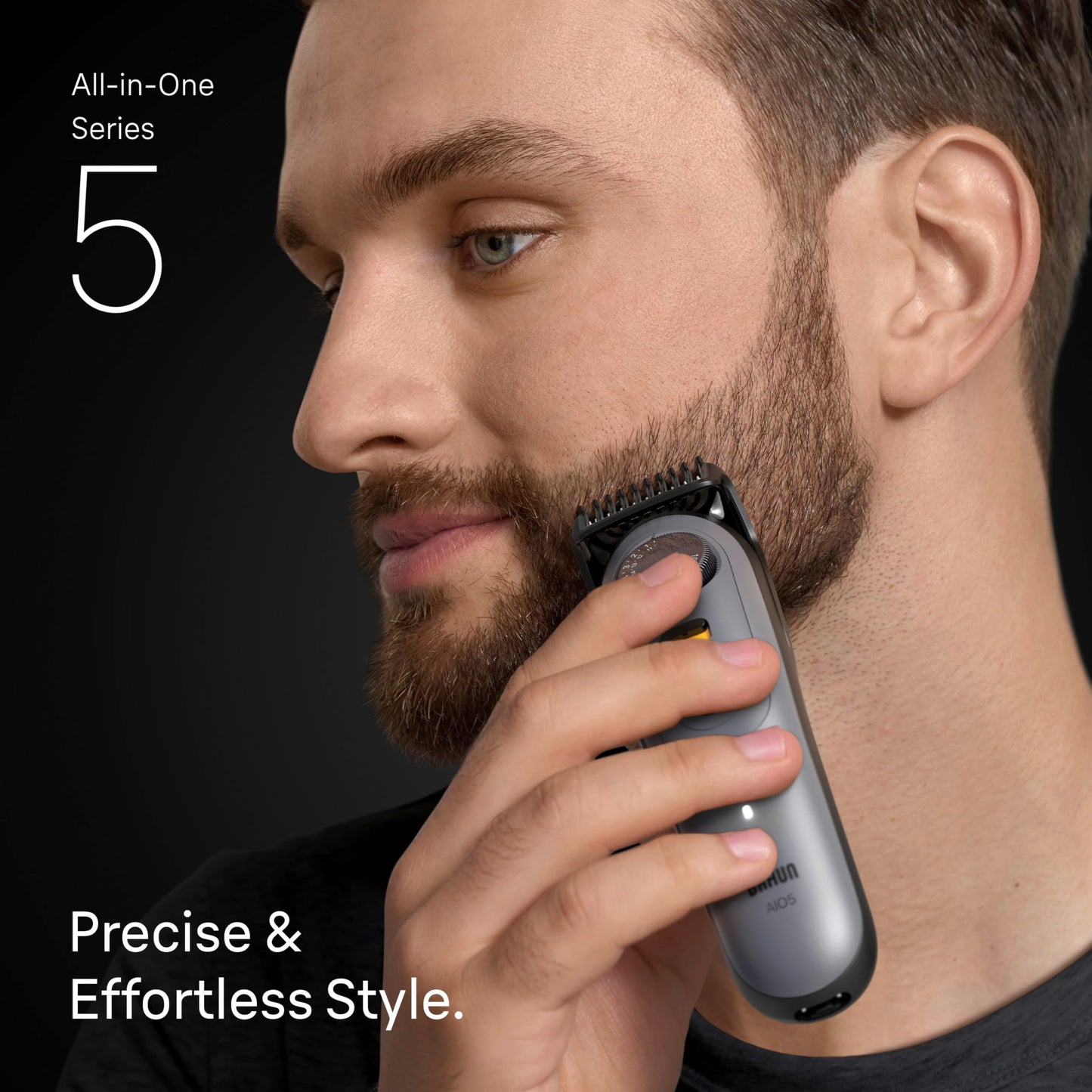 Black Braun Series 5 All-in-One Beard & Body Grooming Kit for Men, Cordless Trimmer, Hair Clippers & Shaver for Face, Hair & Body with Smooth Shave Head, AIO 5510