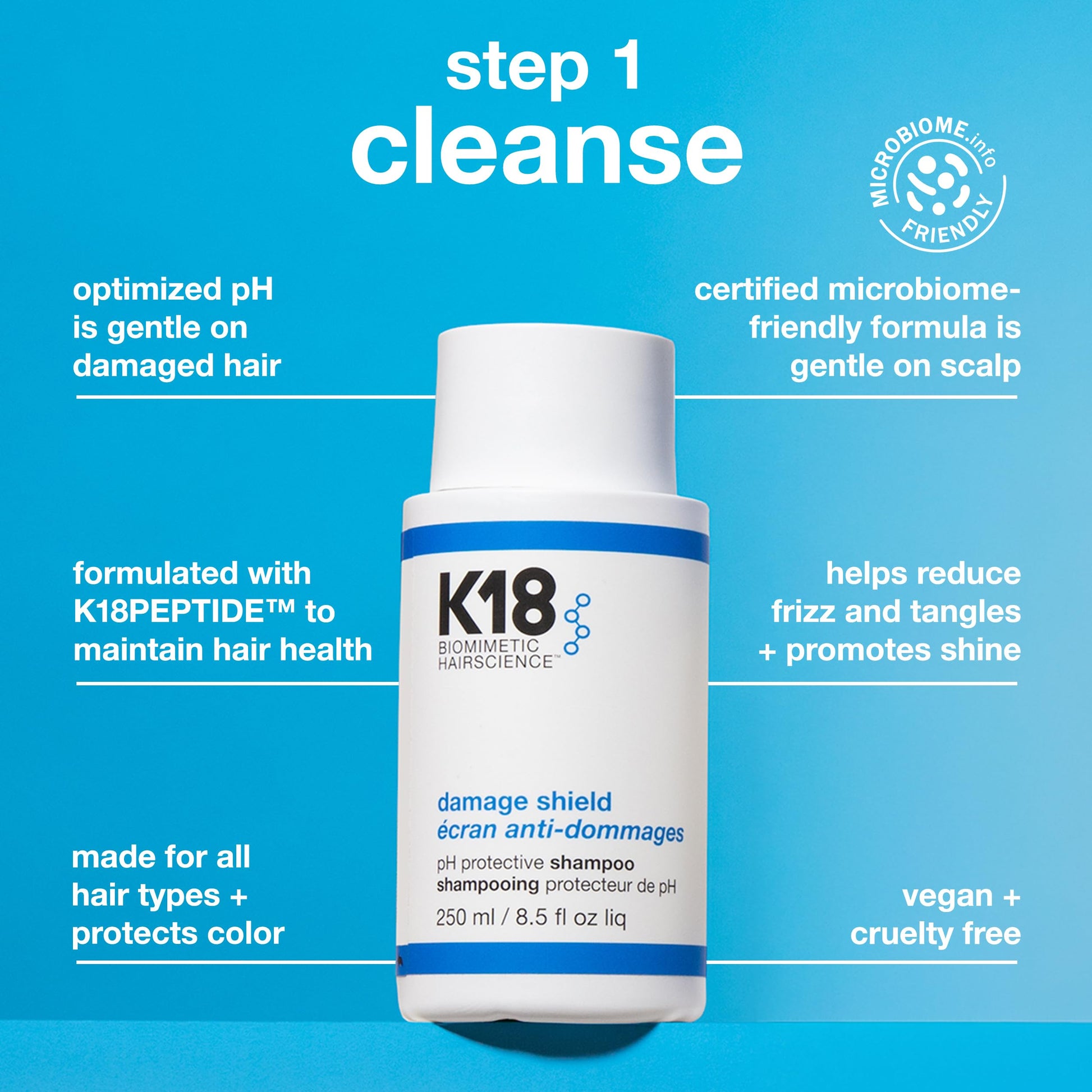 Dark Turquoise K18 Amazon Exclusive Damage Shield Wash Care Set | Full-Size Color-Safe Protective Shampoo + Conditioner Reduces Frizz And Tangles, Maintains Hair Health, Protects From Damage