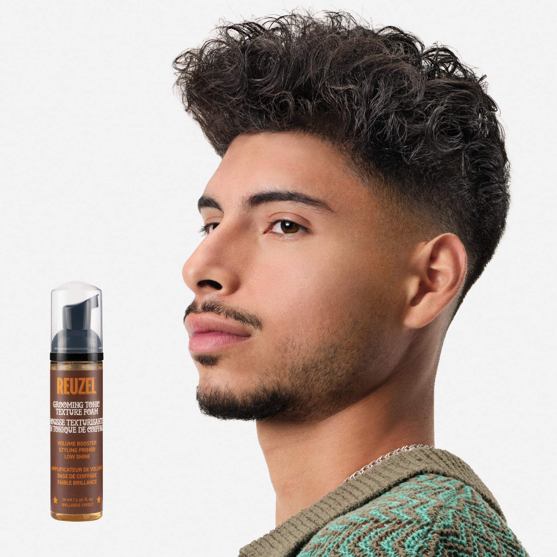 White Smoke REUZEL Grooming Tonic Texture Foam, Styling Booster with Low Shine and Great Styling Power - 2.36 fl. oz