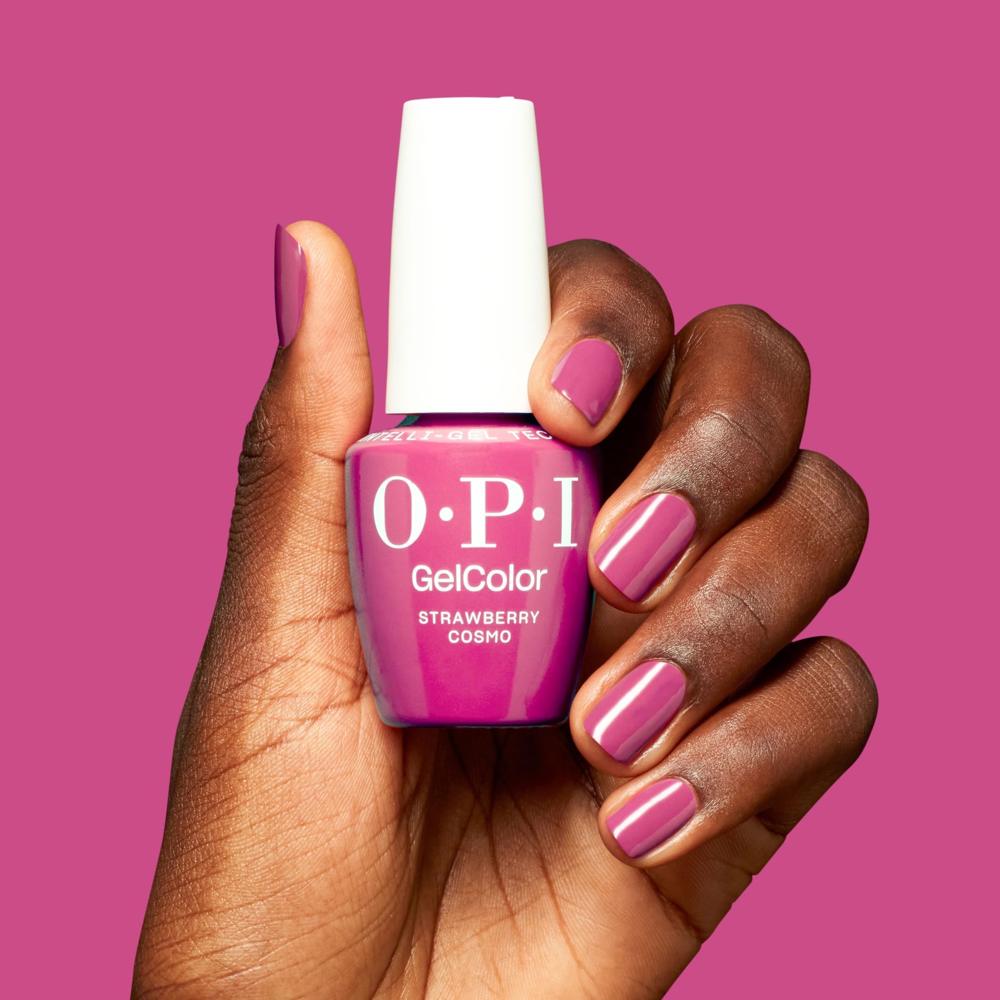 Violet Red OPI GelColor Strawberry Cosmo | Opaque Medium Warm Pink Crème LED Cure Gel Nail Polish | Salon-Quality Shine, Long-Lasting Wear | 0.5 Fl Oz | The New OPIcons Collection | Spring 2026