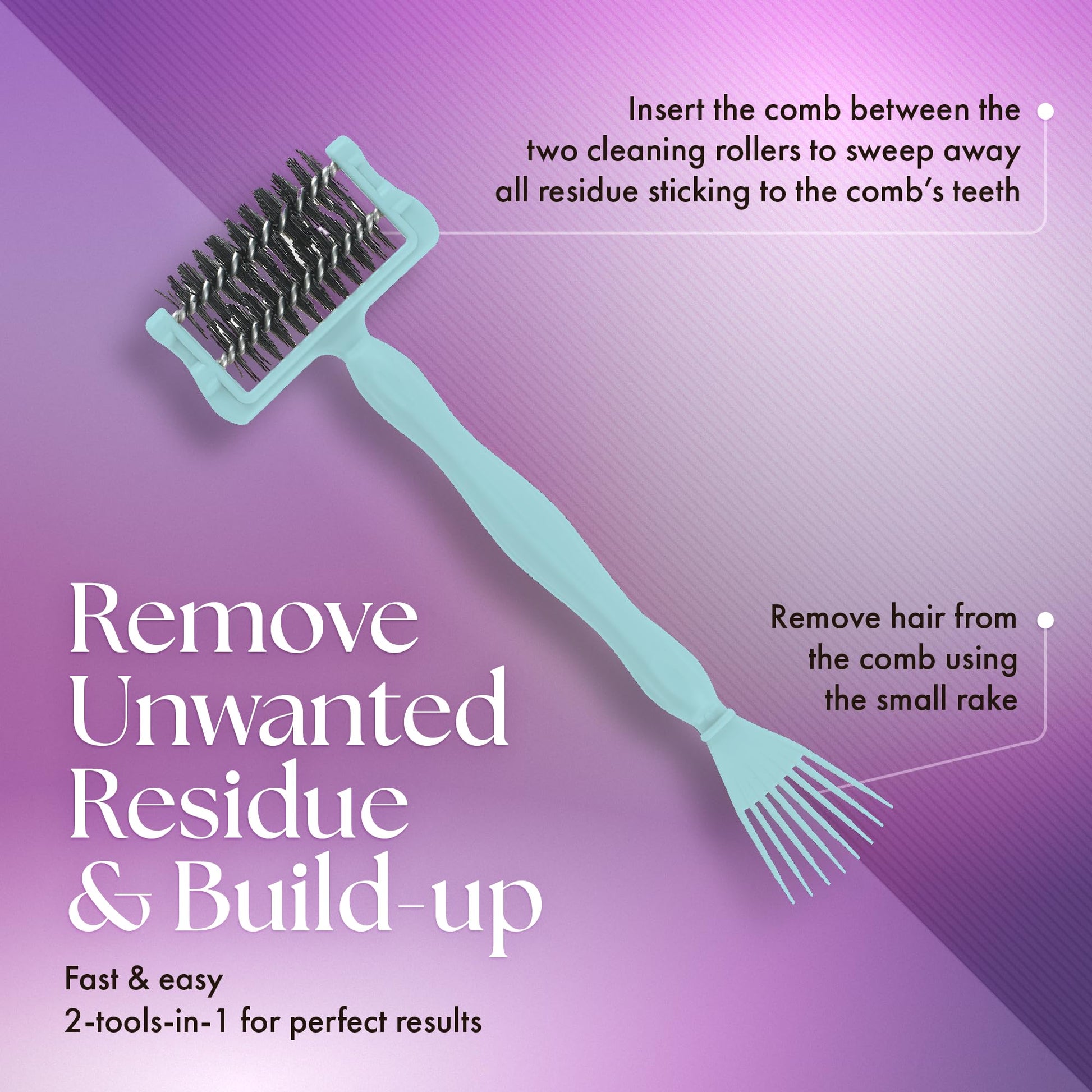 Rosy Brown Olivia Garden Comb Cleaner 2-tools-in-1
