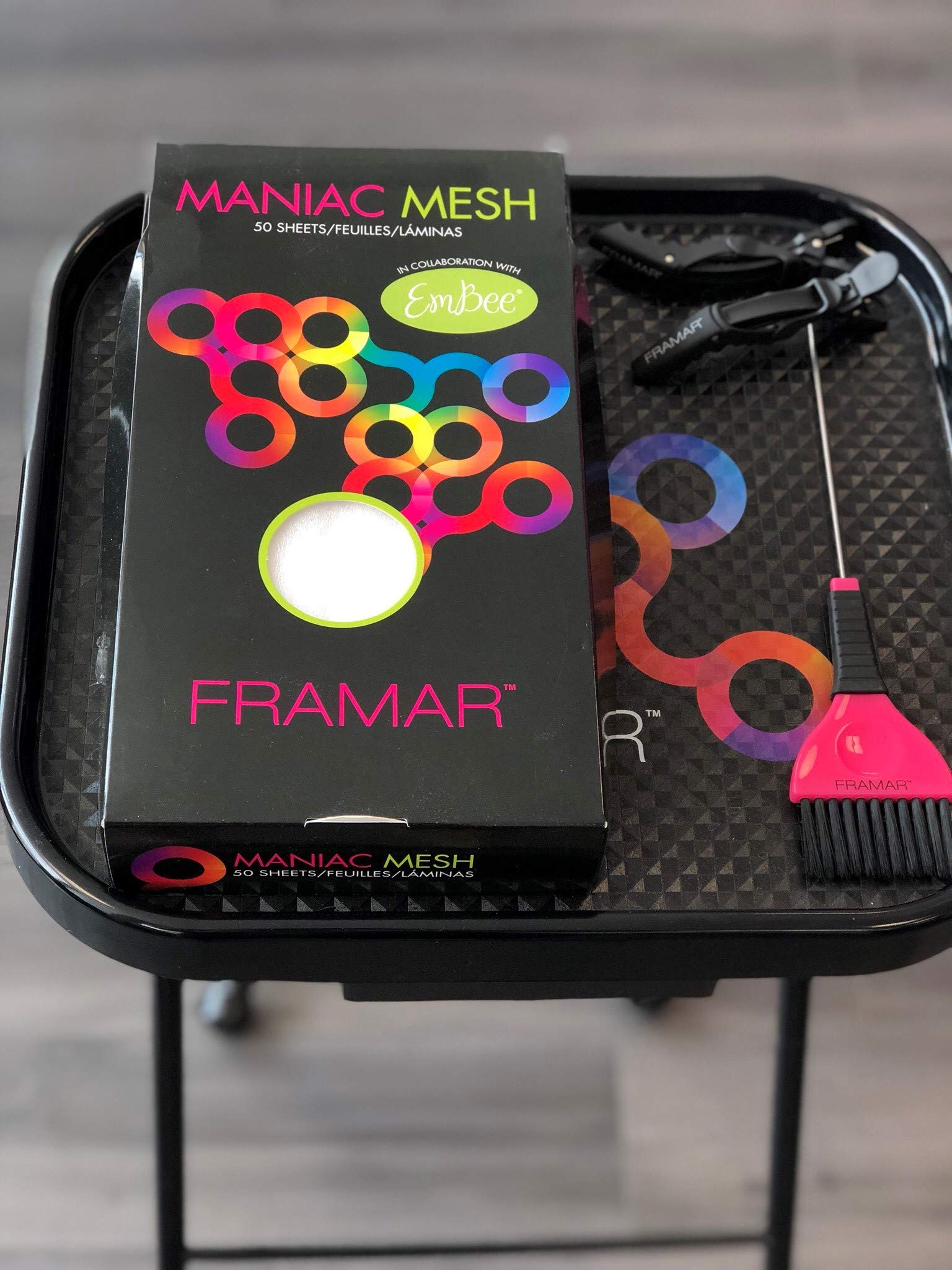 Dark Slate Gray FRAMAR Maniac Mesh Sheets - Mesh Strips for Hair Dye, Hair Color, Hair Bleach - 50 Pack (Reusable)