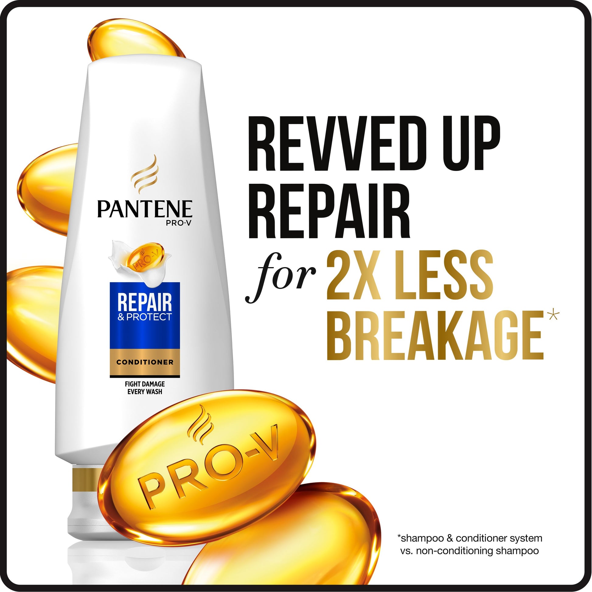 White Smoke Pantene, Sulfate Free Conditioner, Pro-V Repair and Protect for Damaged Hair, 28.9 fl oz, Twin Pack