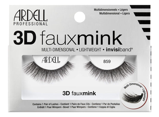 Light Gray Ardell Faux Mink Luxuriously Lightweight With Invisiband 3D #859 (Pack of 3)
