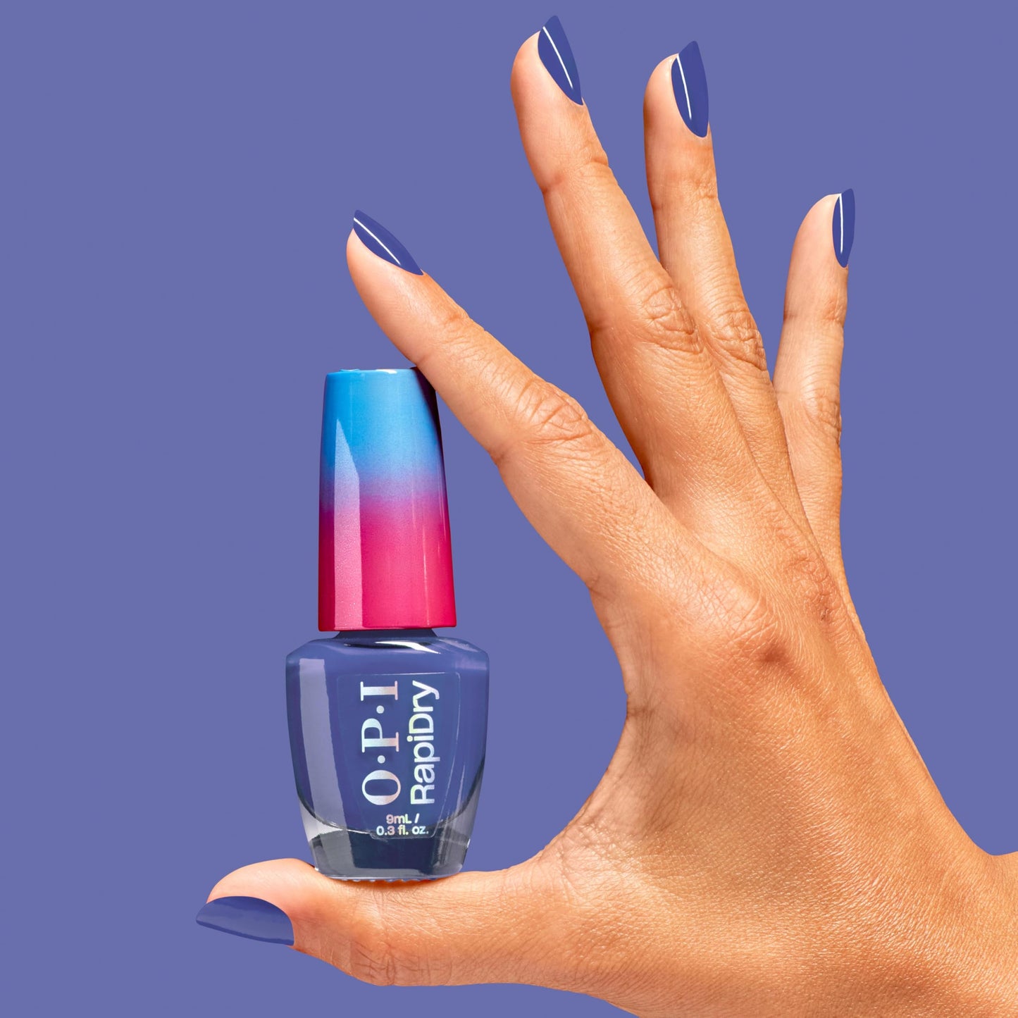 Slate Gray OPI RapiDry To Dry For | Opaque Dark Blue Crème Quick Dry Nail Polish | Vegan, Smudge Proof, Fast Drying