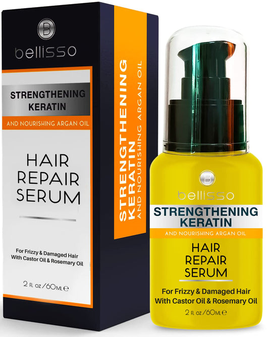 White Smoke Keratin Hair Serum - Heat Protection Treatment and Anti Frizz Control - Protectant Oil and Straightener for Frizzy and Damaged Split Ends - Smoothing Products for Shine, Advanced Care for Women