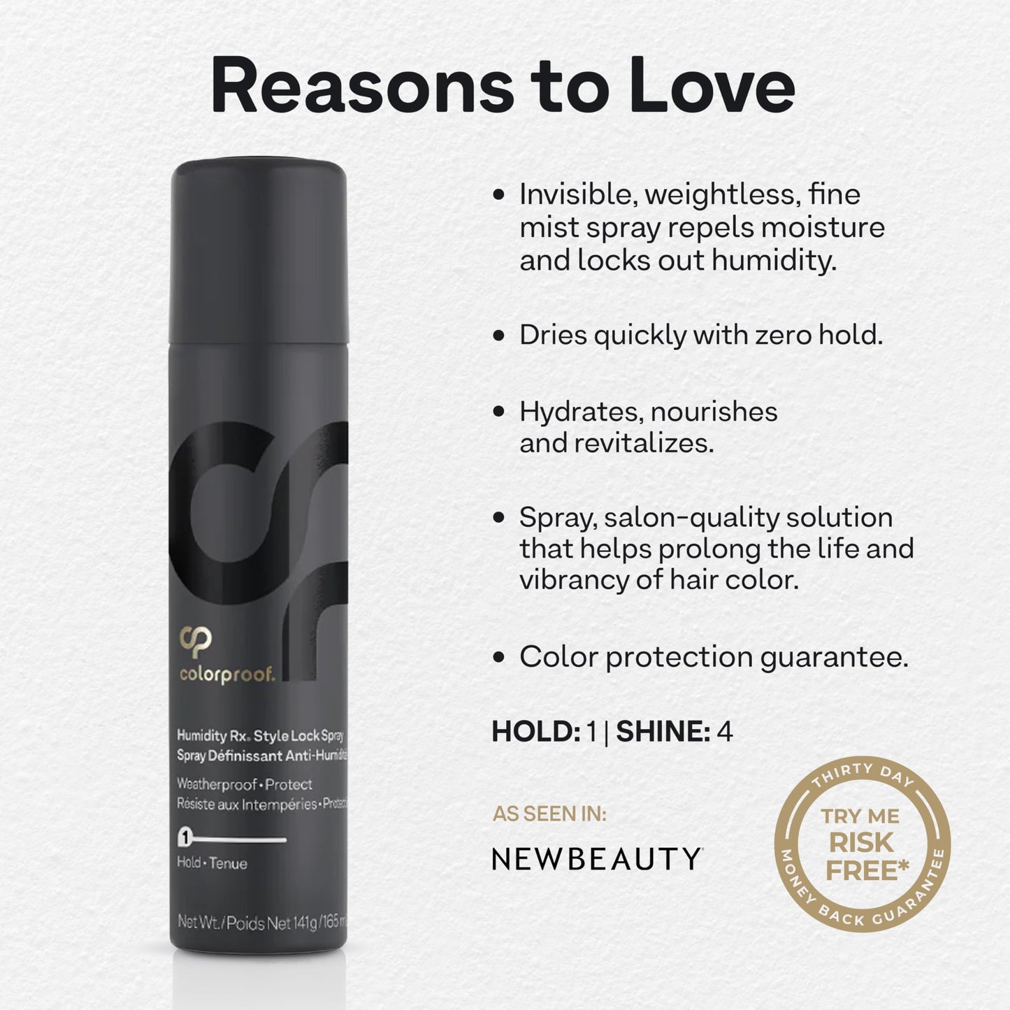 Lavender Colorproof Humidity Rx Style Lock Hair Spray 5 Fl. Oz. Sulfate Free Hairspray with Coconut Wood Scent