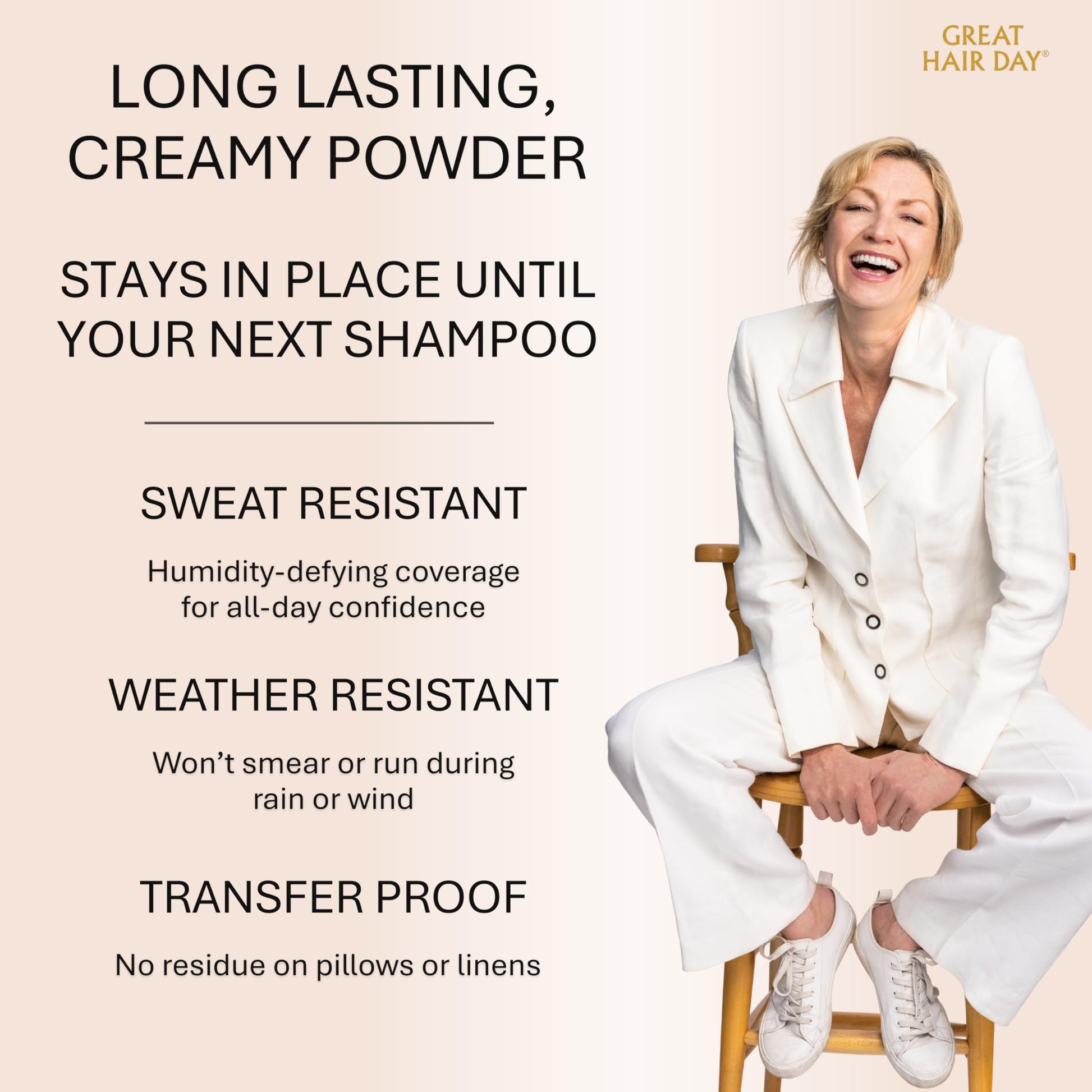 Antique White Joan Rivers Great Hair Day Root Touch Up Powder and Hair Color Stick - Root Cover Up Hair Powder and Root Touch Up Stick for Thicker, Fuller Looking Hair (Brunette)