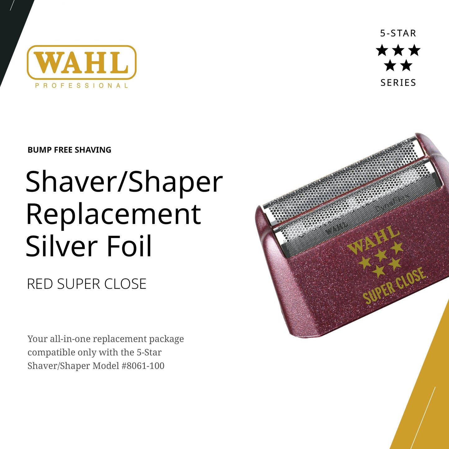 White Smoke Wahl Professional 5 Star Series Shaver Shaper Replacement Foil, Super Close Shave, Hypo-Allergenic Silver