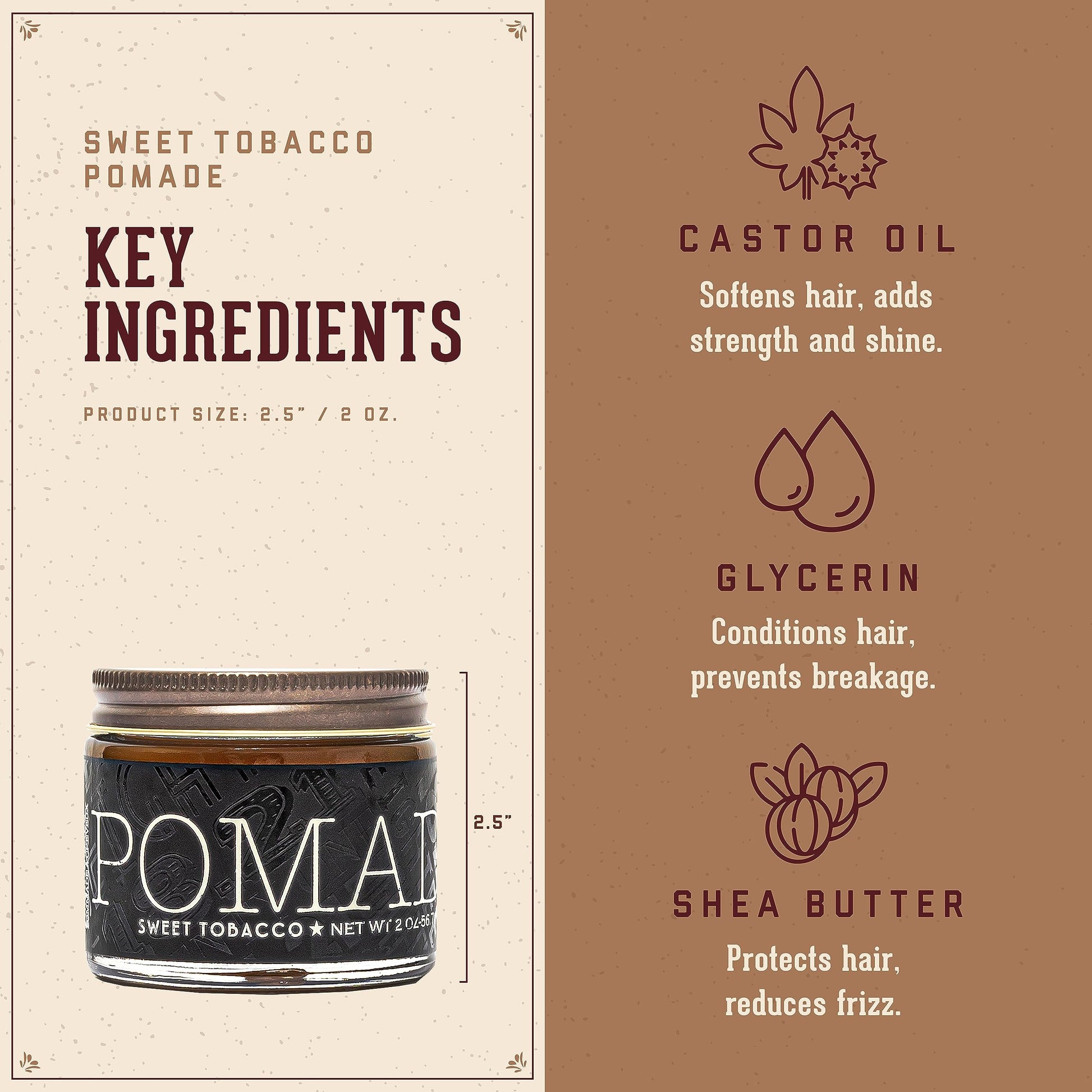 Sienna 18.21 Man Made Hair Styling Product, 2oz. Original Sweet Tobacco Scent in Pomade with High Shine Finish