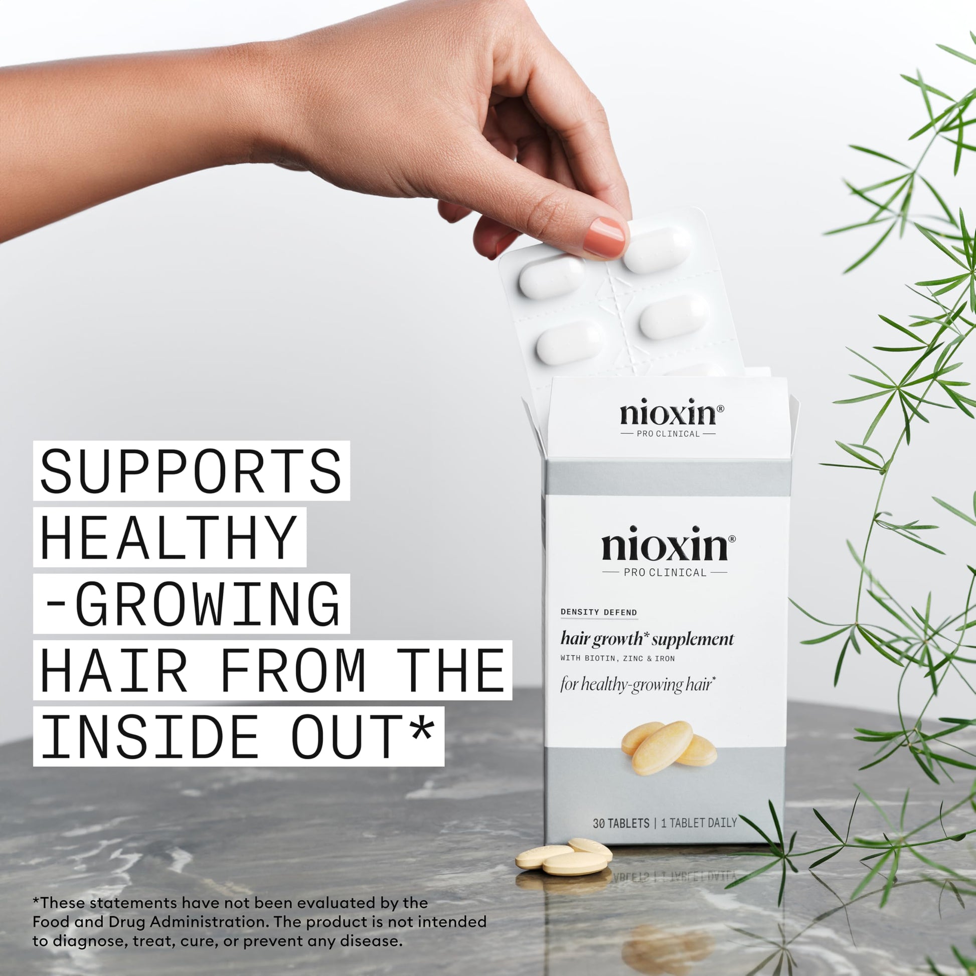 Lavender NIOXIN Density Defend Hair Growth Supplements | with Biotin, Zinc and Iron | for Hair Growth and Thickness | 30 Tablets