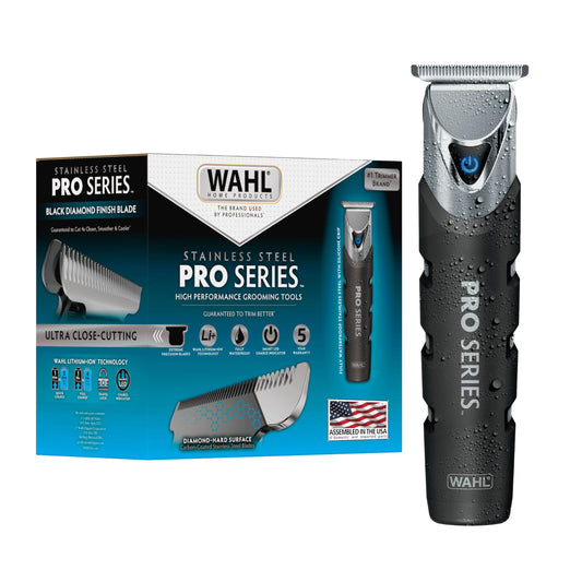White Smoke Wahl USA Pro Series Forever BladeTM Stainless Steel Cordless Rechargeable Beard Trimmer for Men with No Slip Grip & USB Charge – Model 3026017
