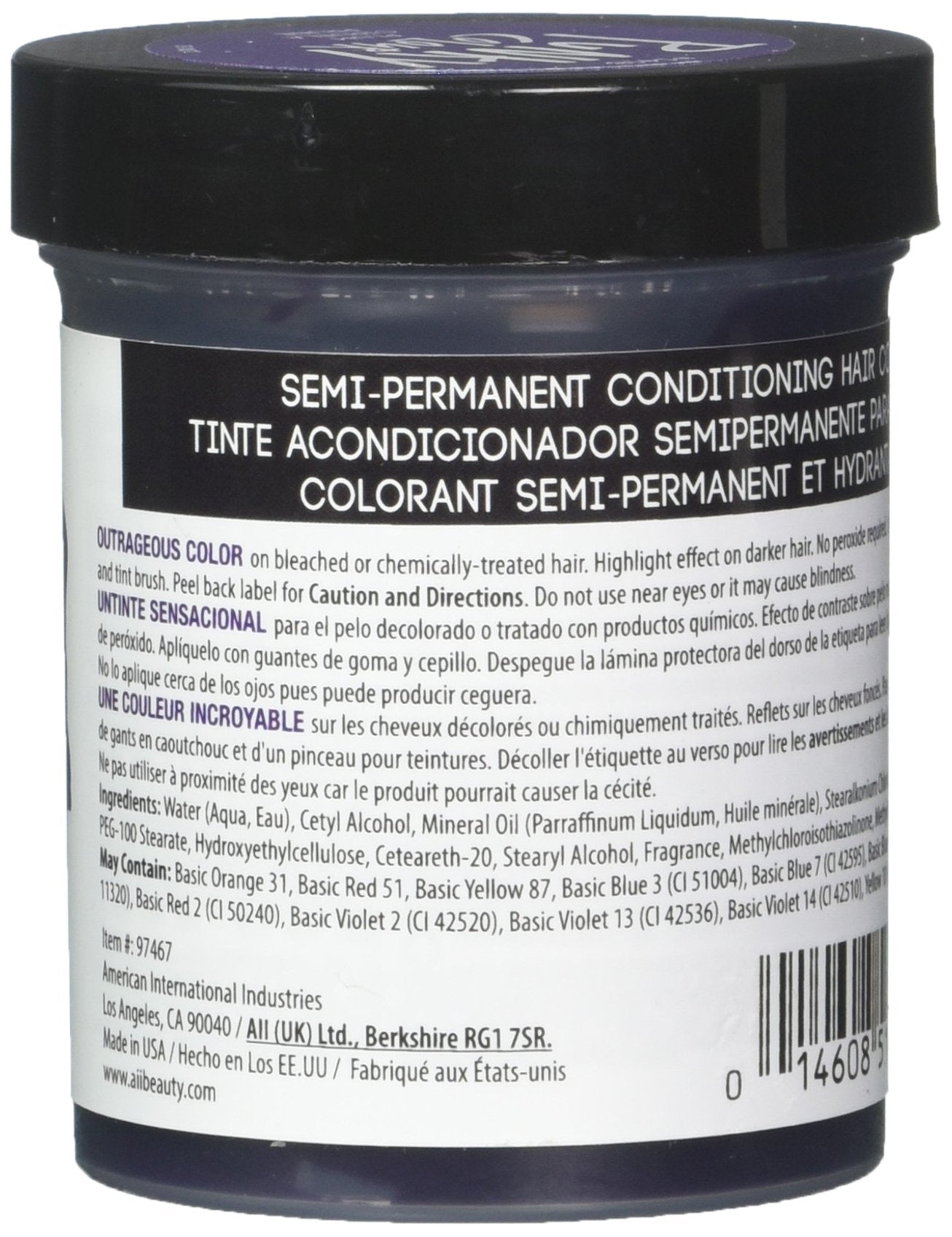 Light Gray Jerome Russell Punky Colour Semi-Permanent Conditioning Hair Color, Plum 3.5 oz (Pack of 3)