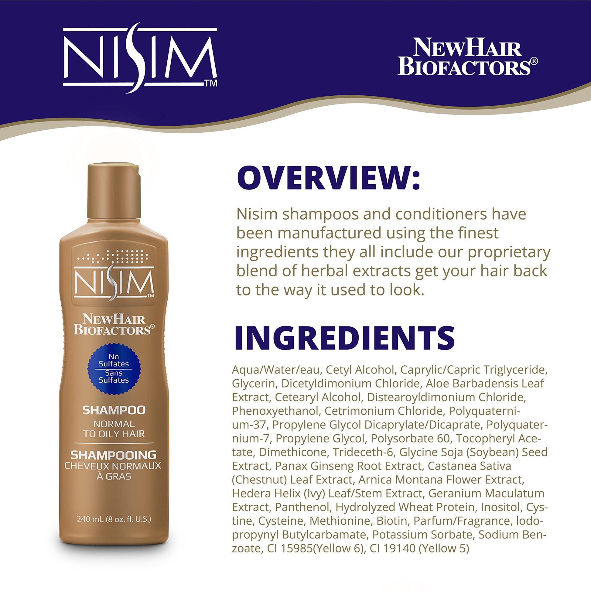 White Smoke Nisim - Normal to Oily Shampoo No Sulfates 8 oz