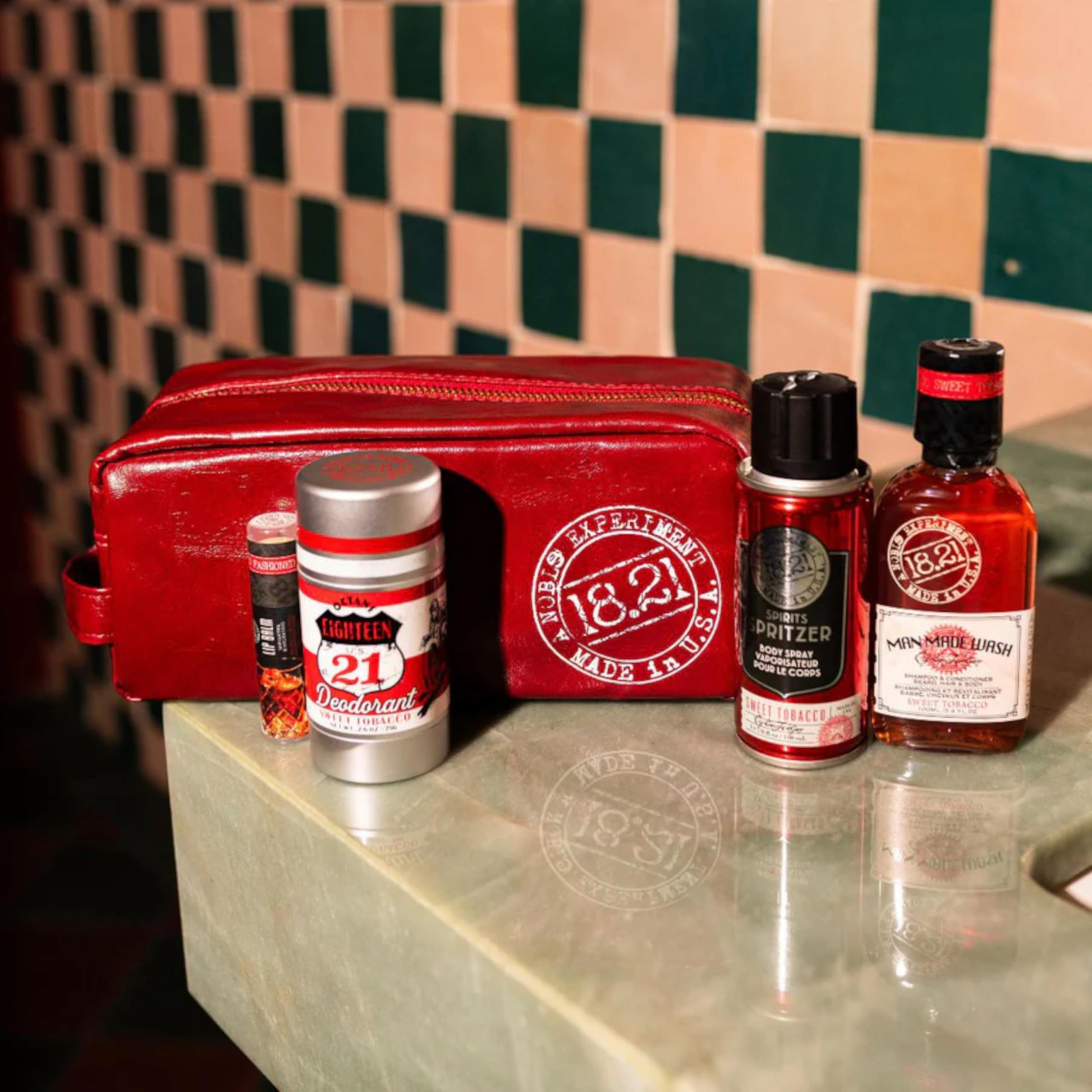 Rosy Brown 18.21 Man Made Man Dopp Kit Sweet Tobacco