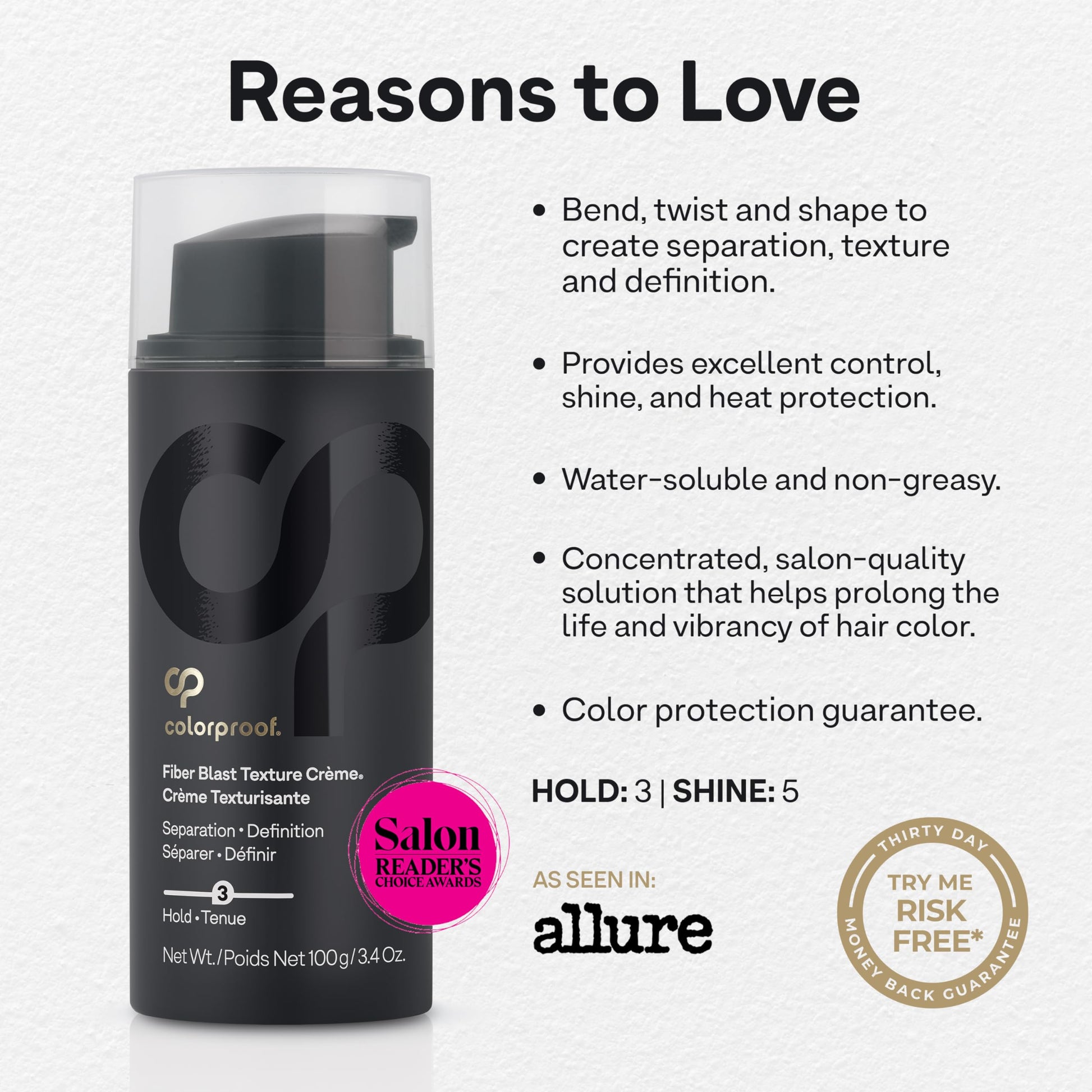 Lavender Colorproof Fiber Blast Texture Crème 3.4 Fl. Oz. Hydrating, Non-Greasy Hair Texture Cream with Lychee & Melon Scent, Travel Size Styling Cream
