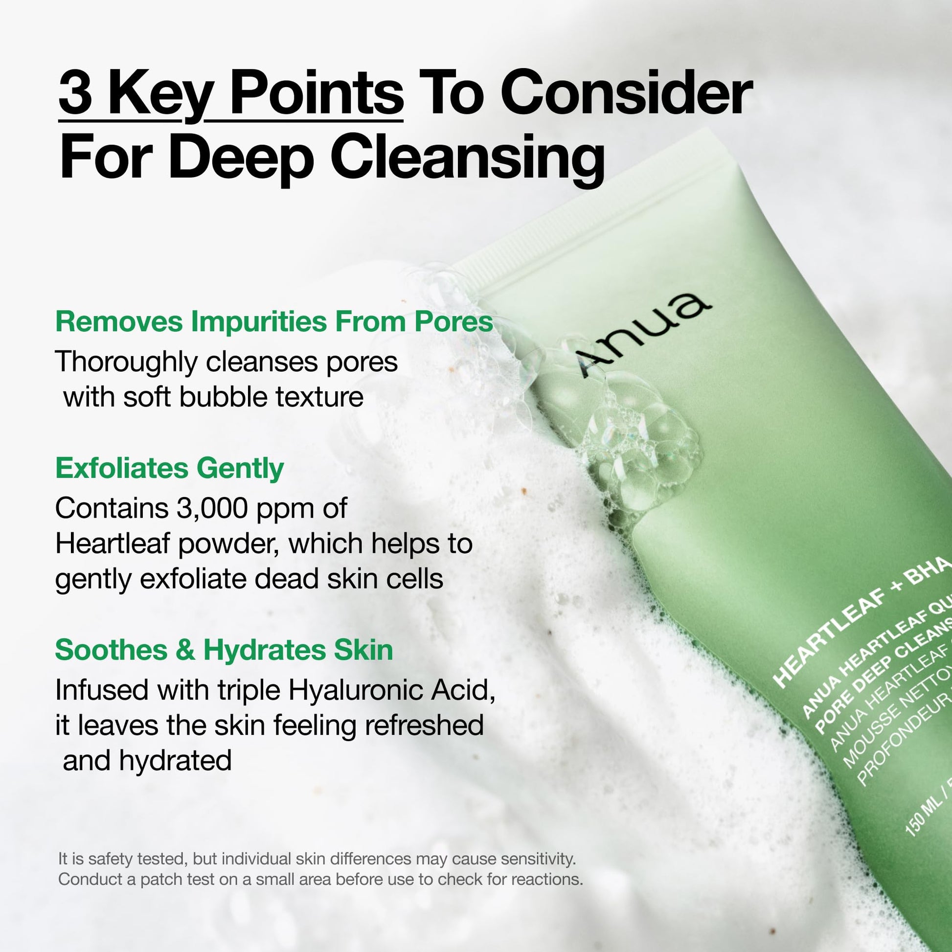 Lavender Anua Heartleaf Quercetinol Pore Deep Cleansing Foam, Face wash for Pore Refining Cleanser, Hydrating Daily Facial Cleanser For Double Cleansing, Gentle Foaming with BHA, Korean Skincare, 5.07 fl.oz.