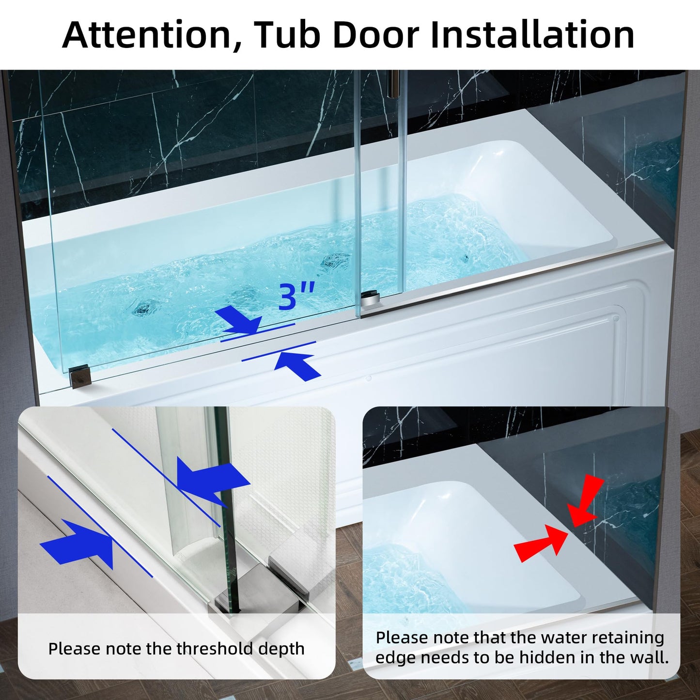 White Smoke WOODBRIDGE 60" x 32" Alcove Acrylic Rectangular Whirlpool Heated Jetted Tub in White with Left Drain, Polished Chrome Finish Trim and Drain Kit Included, BS429-L-CH01