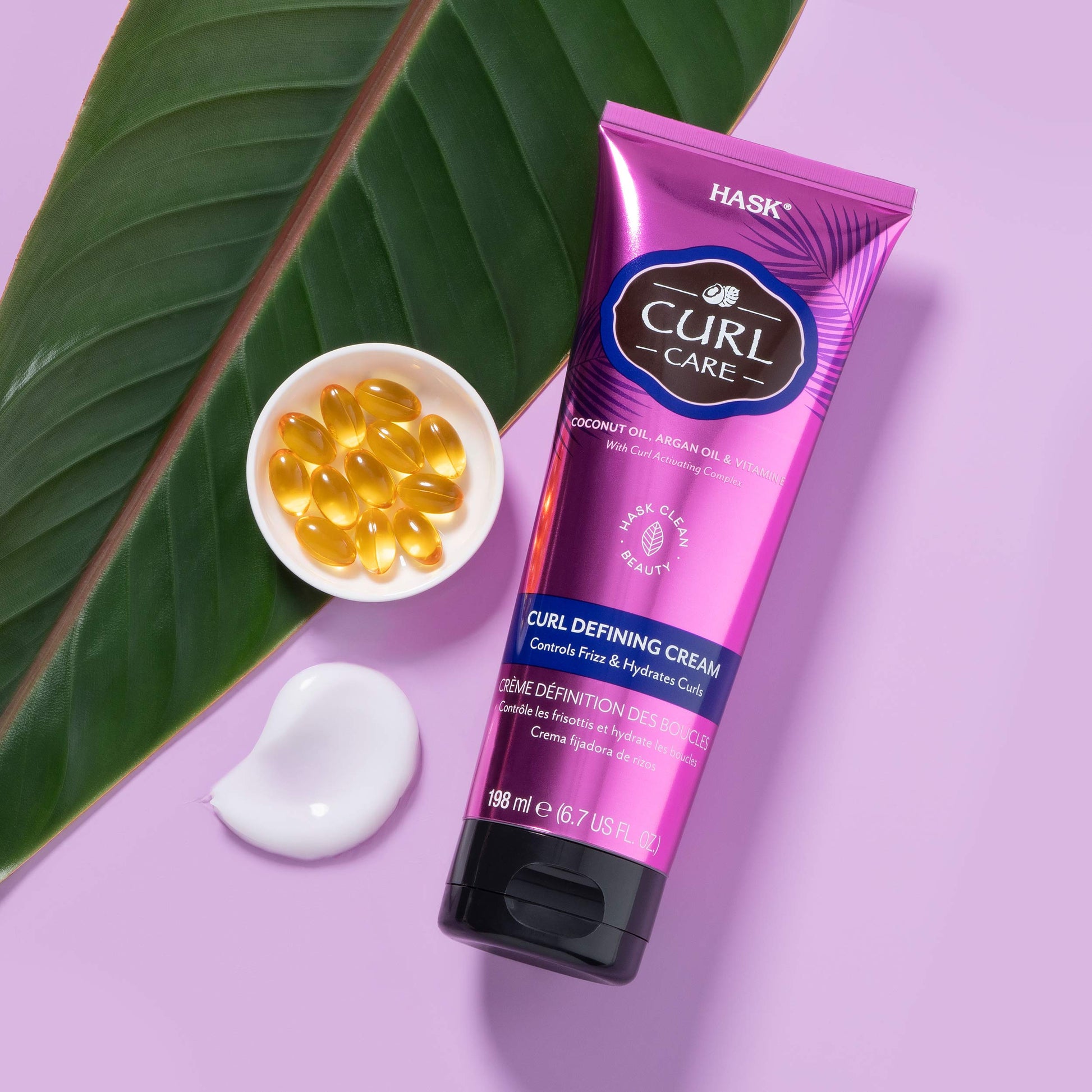 Thistle HASK Hair Cream - Curl Care Defining Cream 2 Piece Bundle, vegan, cruelty-free, color safe, free from gluten, sulfates, and parabens
