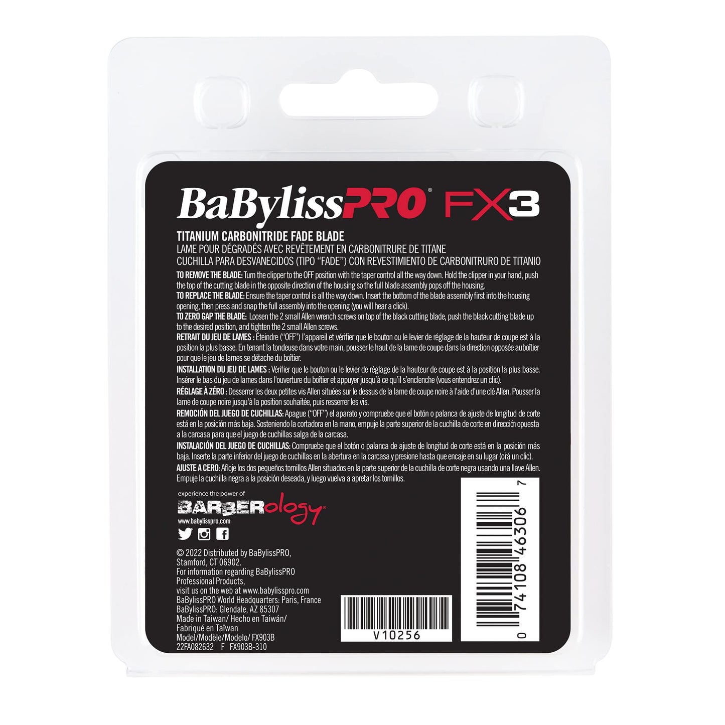 Dark Slate Gray BaBylissPRO FX903B FX3 Titanium Carbon Nitride Fade Replacement Clipper Blade