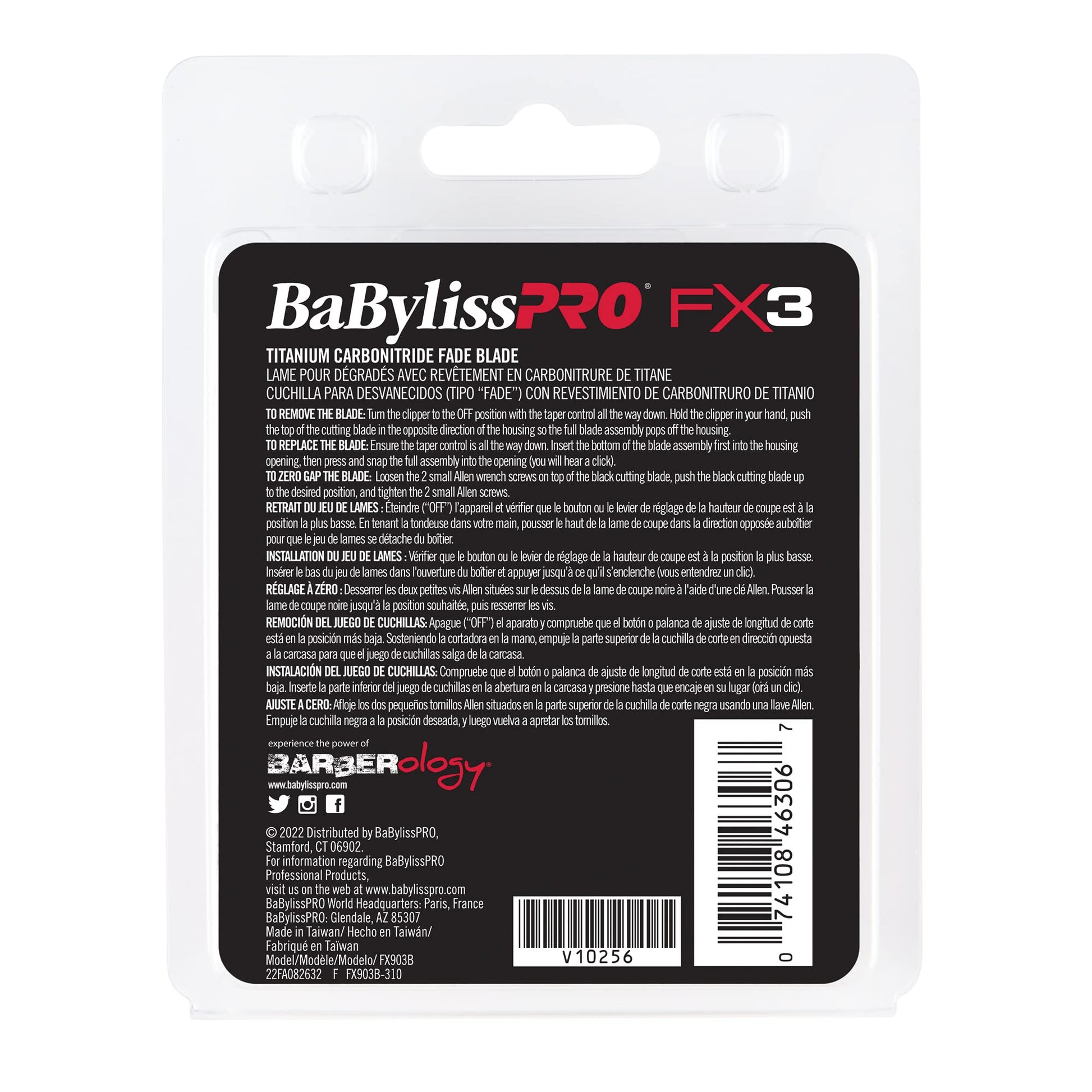 Dark Slate Gray BaBylissPRO FX903B FX3 Titanium Carbon Nitride Fade Replacement Clipper Blade