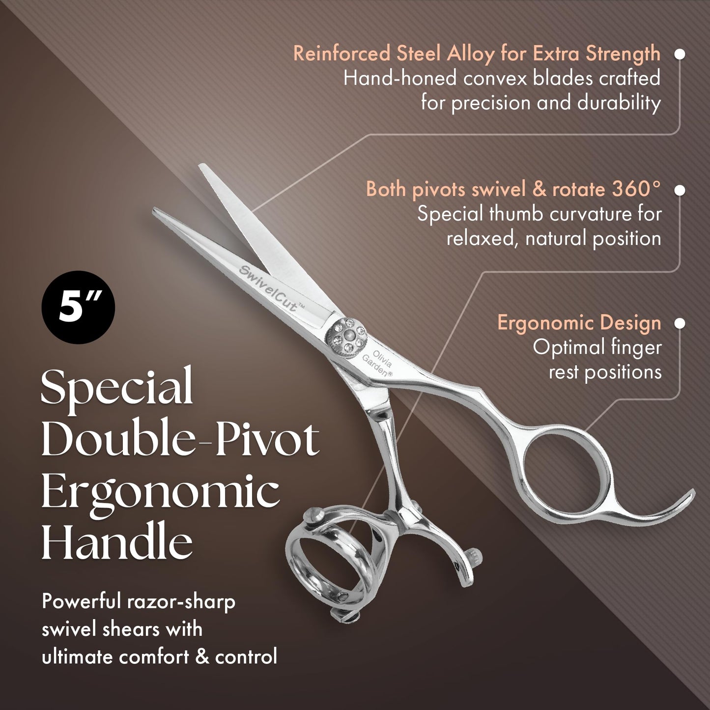 Dark Slate Gray Olivia Garden SwivelCut Professional Hairdressing Shears Intro Case - With The Edge Razor - 6 Items (5")