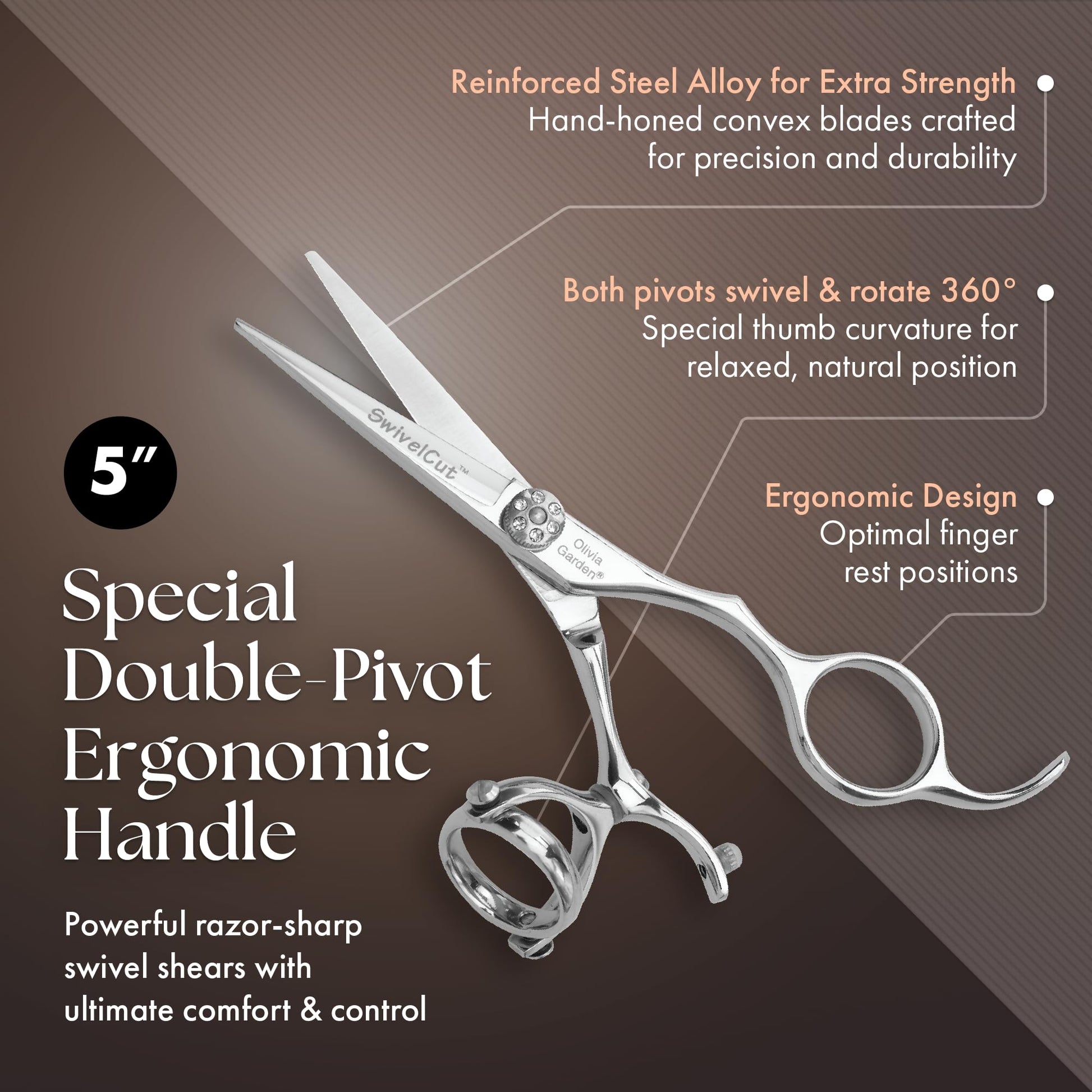 Dark Slate Gray Olivia Garden SwivelCut Professional Hairdressing Shears Intro Case - With The Edge Razor - 6 Items (5")