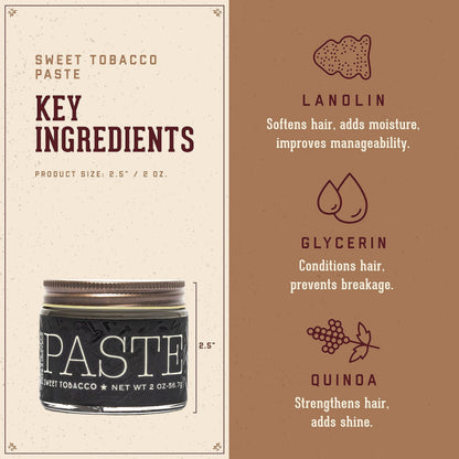Sienna 18.21 Man Made Hair Styling Product, 2oz. Original Sweet Tobacco Scent in Paste with Natural Shine Finish