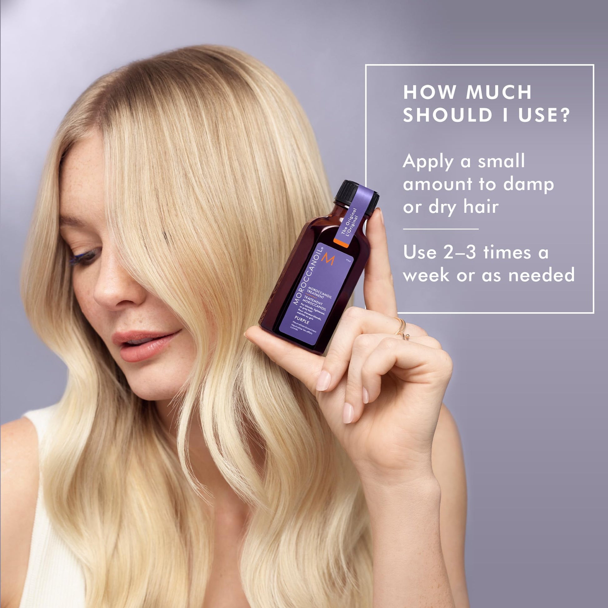 Dark Gray Moroccanoil Treatment Purple Hair Oil for Blonde Hair, 0.85 Fl. Oz.