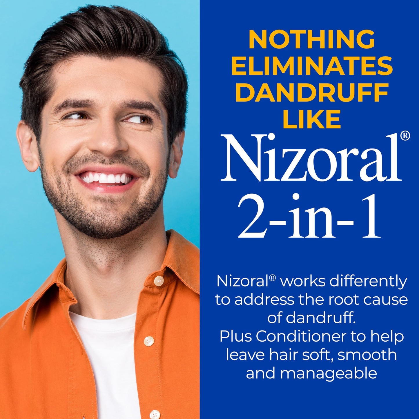 Midnight Blue Nizoral 2-in-1 Anti Dandruff Shampoo and Conditioner, 14 Fl Oz, 1% Ketoconazole