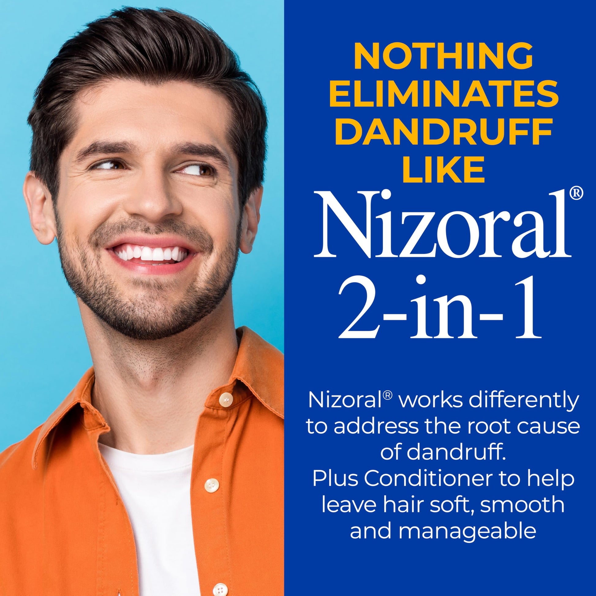 Midnight Blue Nizoral 2-in-1 Anti Dandruff Shampoo and Conditioner, 14 Fl Oz, 1% Ketoconazole