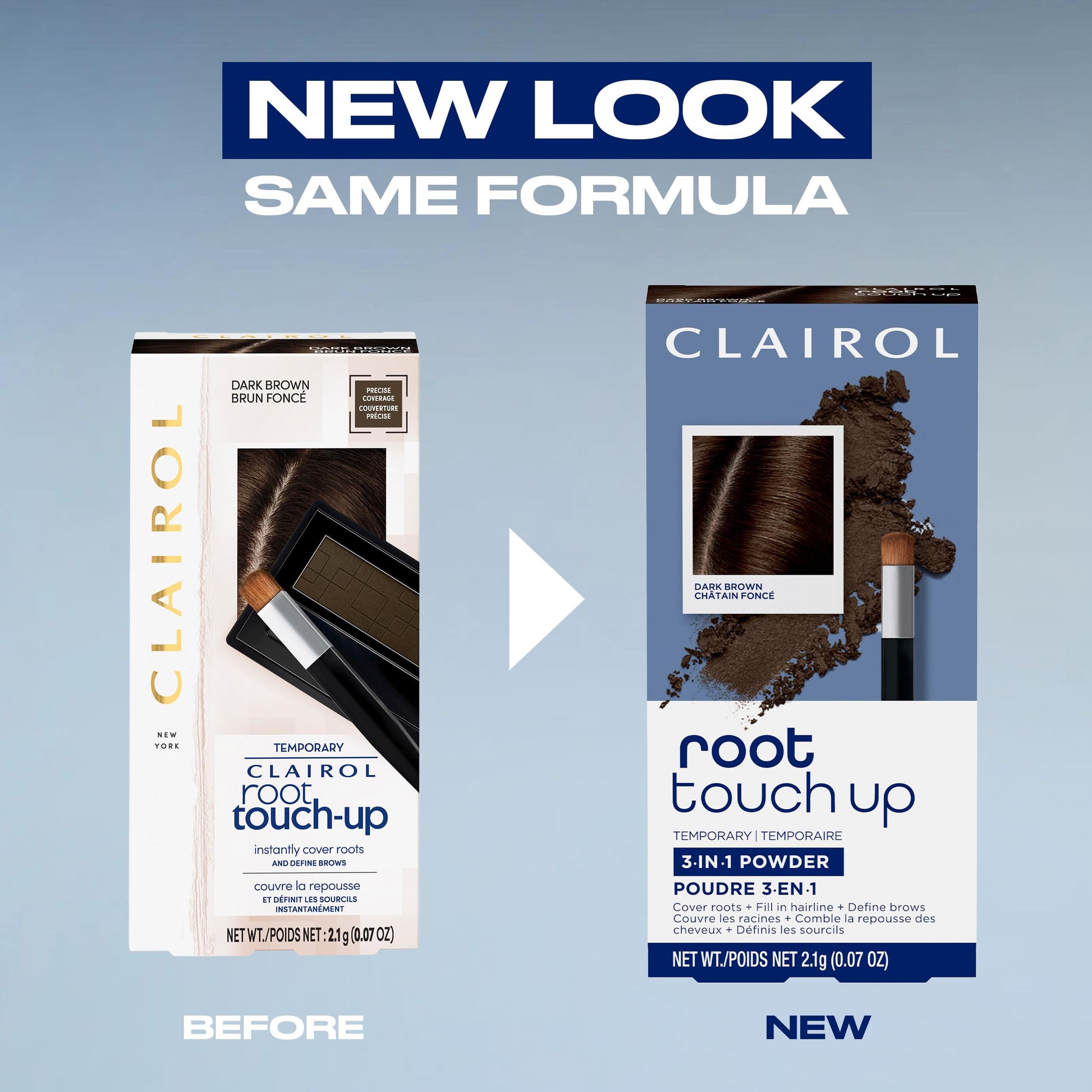 Light Steel Blue Clairol Root Touch-Up Temporary Concealing Powder, Light Brown Hair Color | Ammonia Free | Instantly Cover Roots + Define Eyebrows | On-the-Go Compact with Mirror and Application Brush | Pack of 1