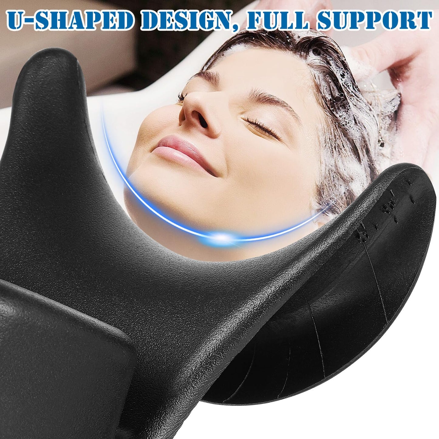 Dark Slate Gray Anneome Salon Shampoo Neck Rest Cushion - Non-Slip Shampoo Bowl Support Pillow PU Cushion Hair Washing Tray for Salon Spa Washing Sink Basin