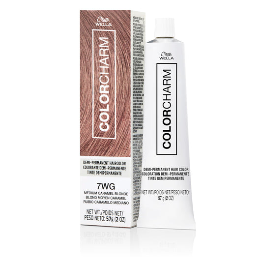 White Smoke COLORCHARM Demi Permanent Hair Color 7WG Medium Caramel Blonde Gloss, Refresh & Tone 2 Fl Oz